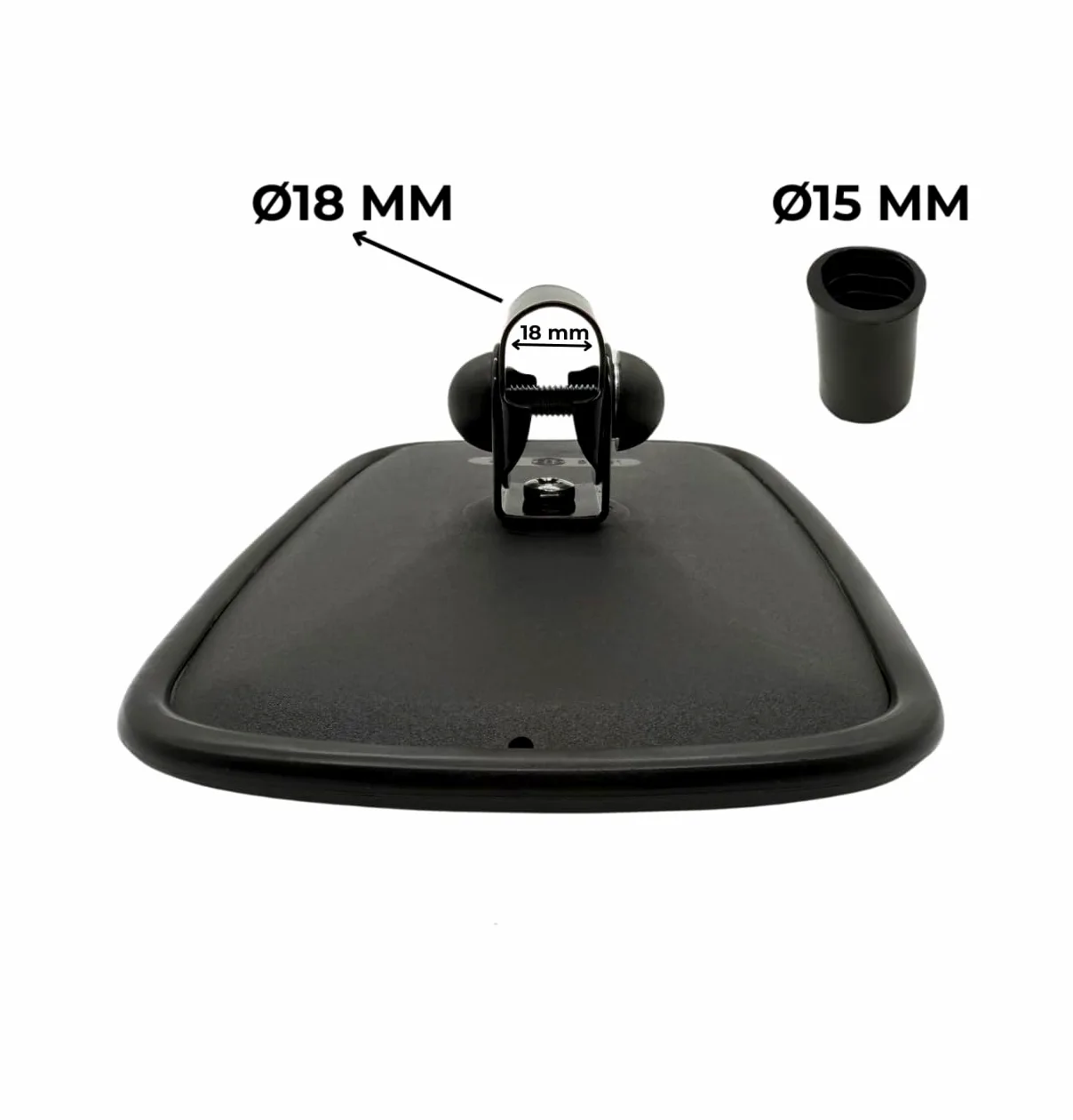 2 espejos retrovisores exteriores ø18 Bagger Transporter Traktor 230 x 145 mm Soporte de espejo