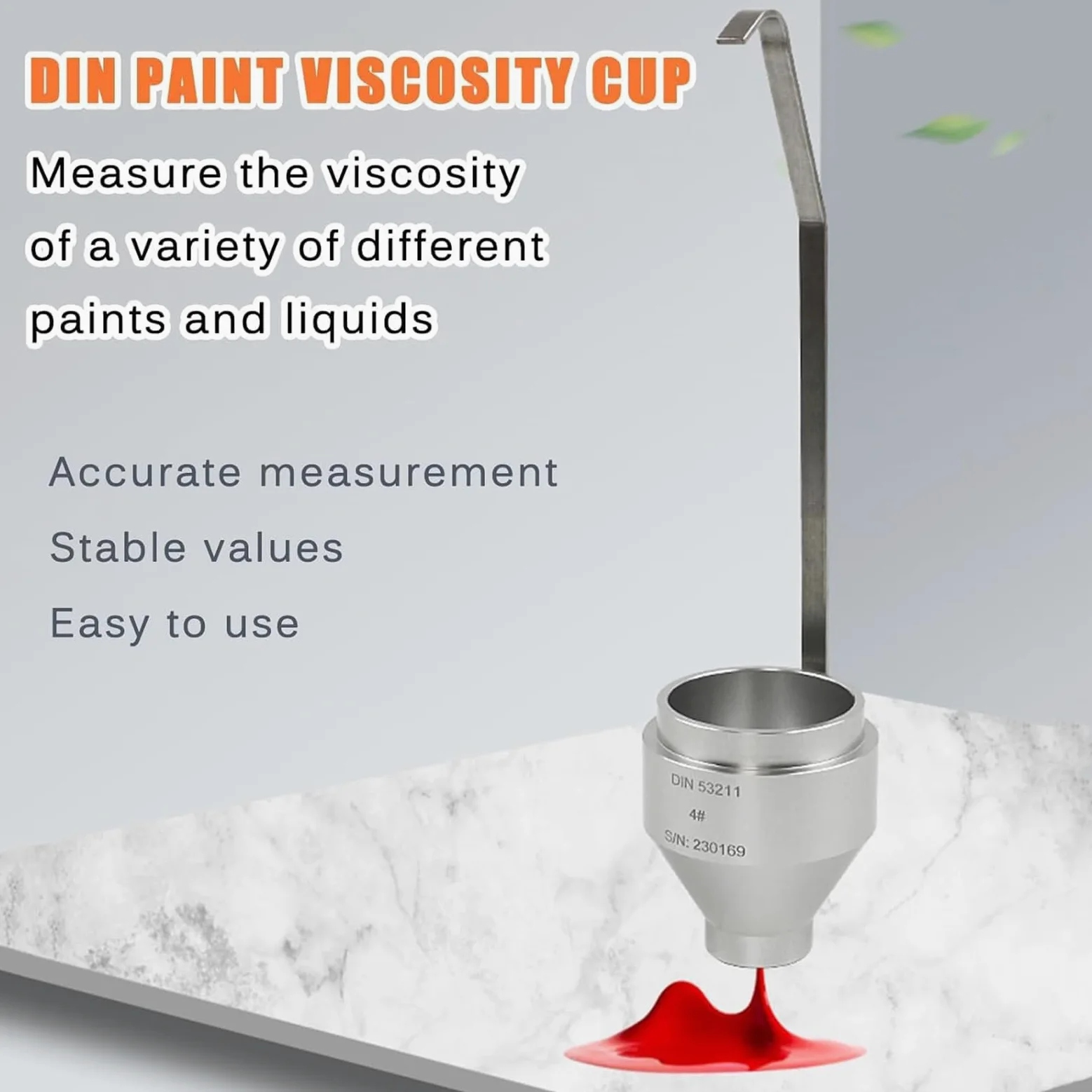 Copa De Viscosidad para Pinturas, Viscosímetro Portátil De Acero Inoxidable, Volumen De La Copa De 100 ± 1 Ml, Diámetro De La Boquilla De Flujo De 4/6 Mm, para Recubrimientos Y Pinturas