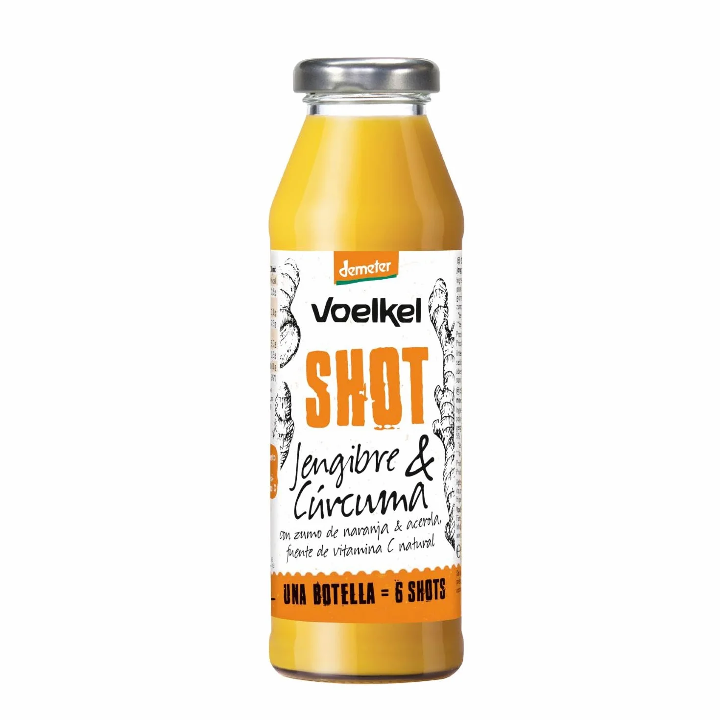 Voelkel SHOT de Jengibre y cúrcuma naranja acerola limón 280ml