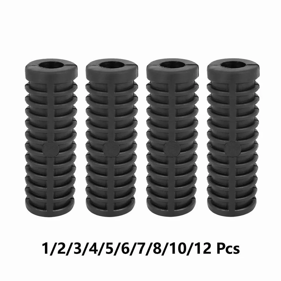 Estriberas Reposapiés Goma Antideslizante De 12 Mm Diámetro Para Motocicleta, Color Negro