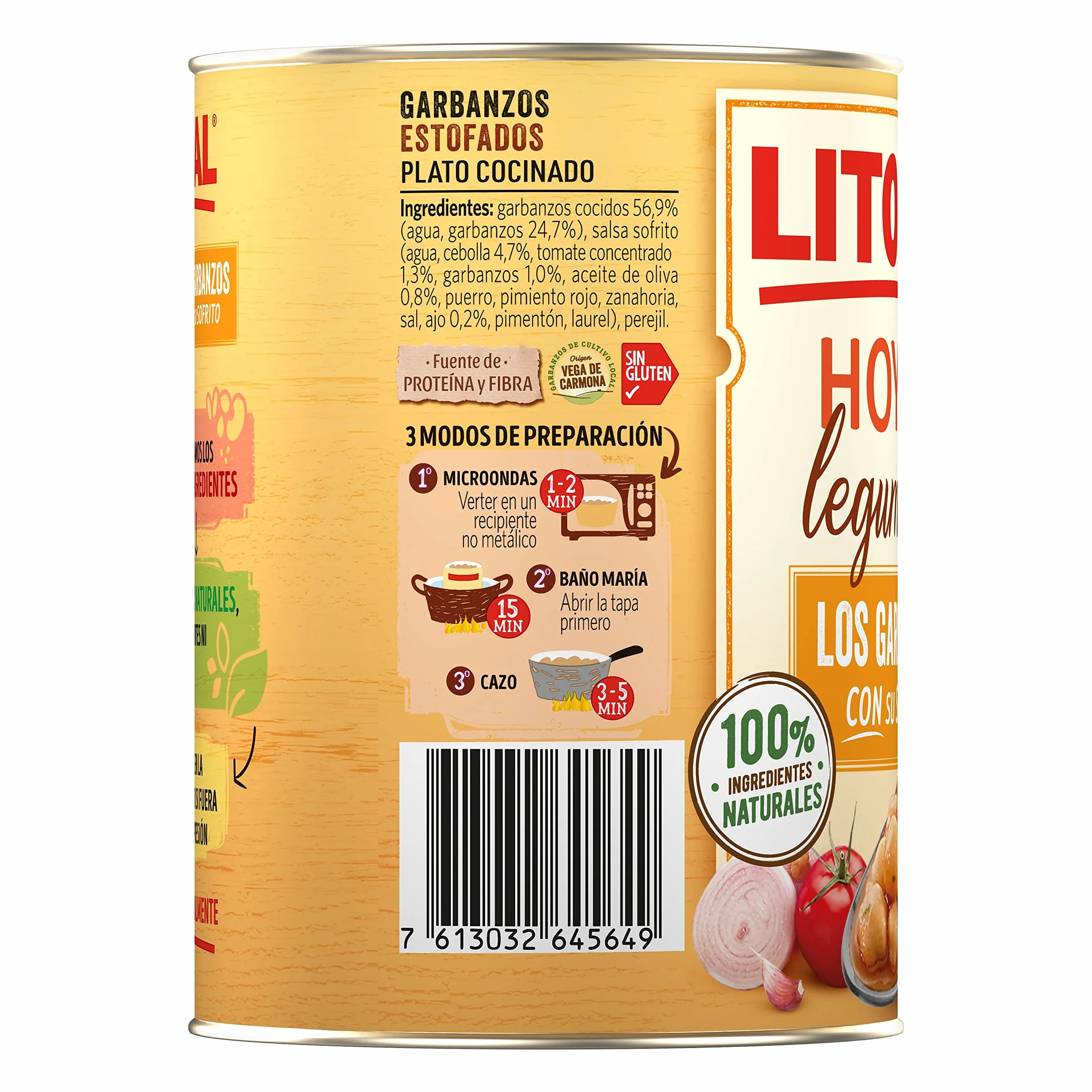 LITORAL Hoy Garbanzos con Sofrito Sin Gluten 440 g