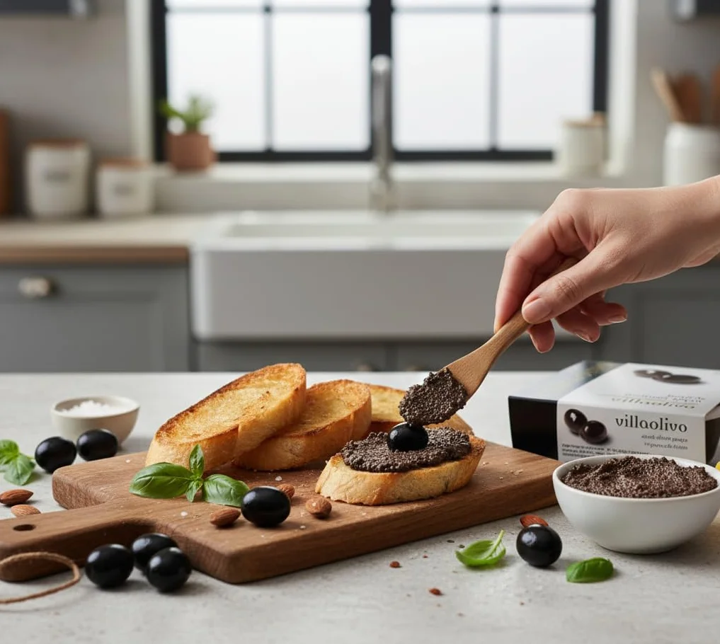 Villaolivo Paté Gourmet Aceitunas Negras 100% Natural Pack 3x125 g Tapenade Artesanal Sin Conservantes Aperitivo Español