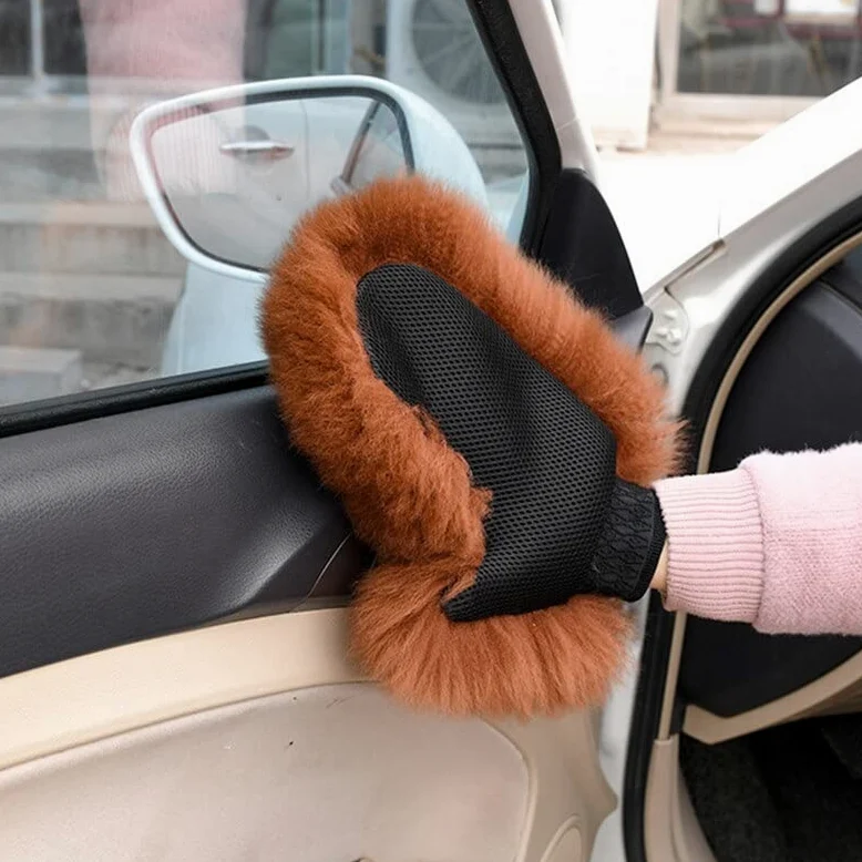Manopla de lavado de coches, guantes de lana para lavado de automóviles, guantes de lavado de autos para proteger la superficie de pintura, guantes de felpa para quitar el polvo, herramientas