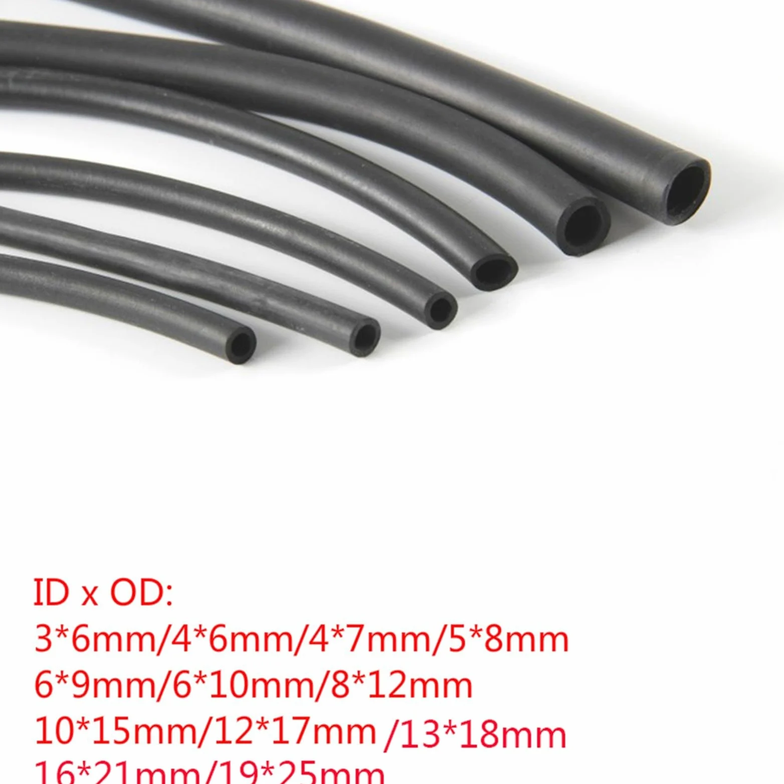 Tubo Gasolina Moto Manguera de combustible de caucho de nitrilo negro de 1 m, manguera de línea de aceite diésel de gasolina, tubo blando de 0,3 cm a 1,2 cm, resistente al aceite, al desgaste, a los á