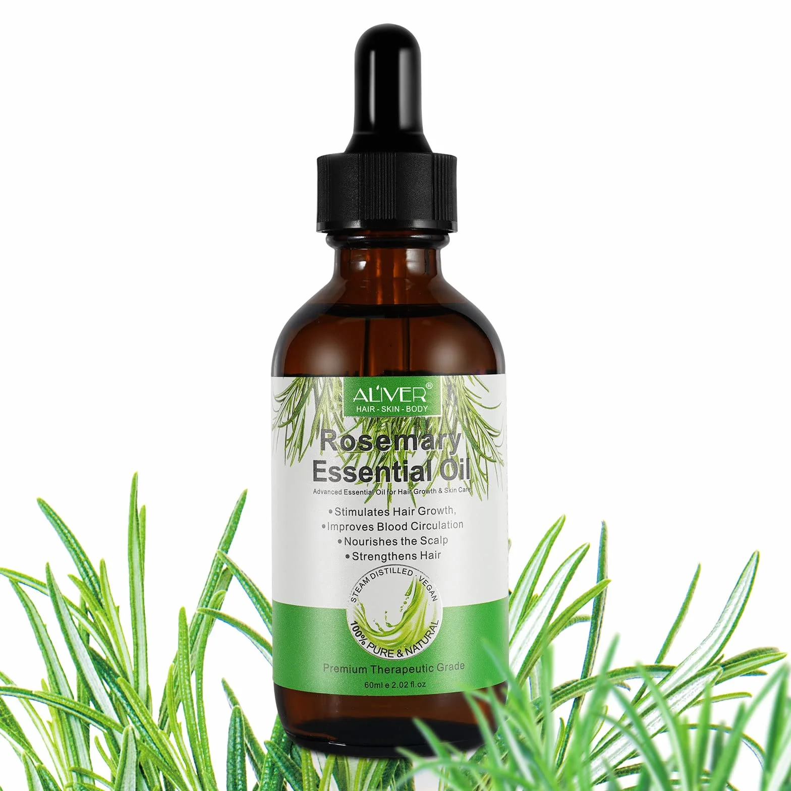 Aceite esencial de romero puro orgánico para el crecimiento del cabello 60ML