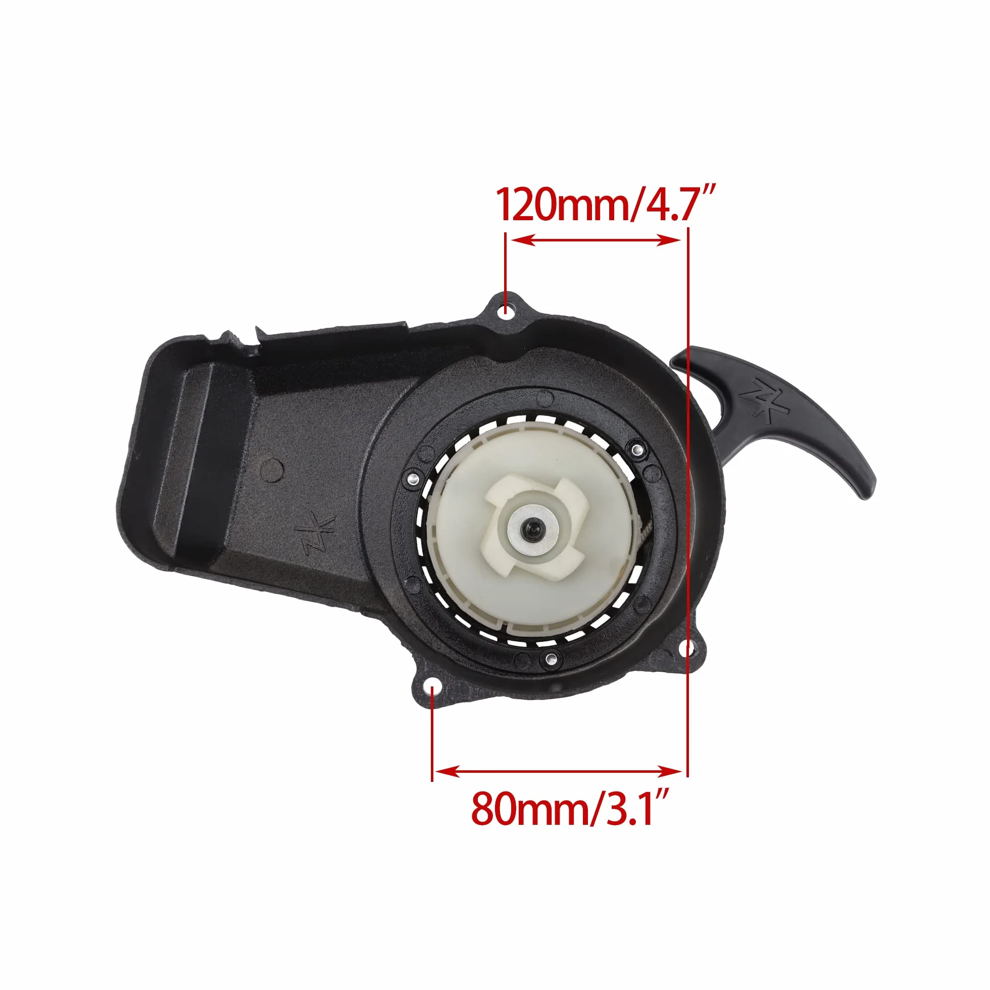 WOOSTAR Arrancador de Retroceso Reemplazo para 47cc 49cc 2 Tiempos Pit Bike ATV Quad Scooter Ciclomotor Negro