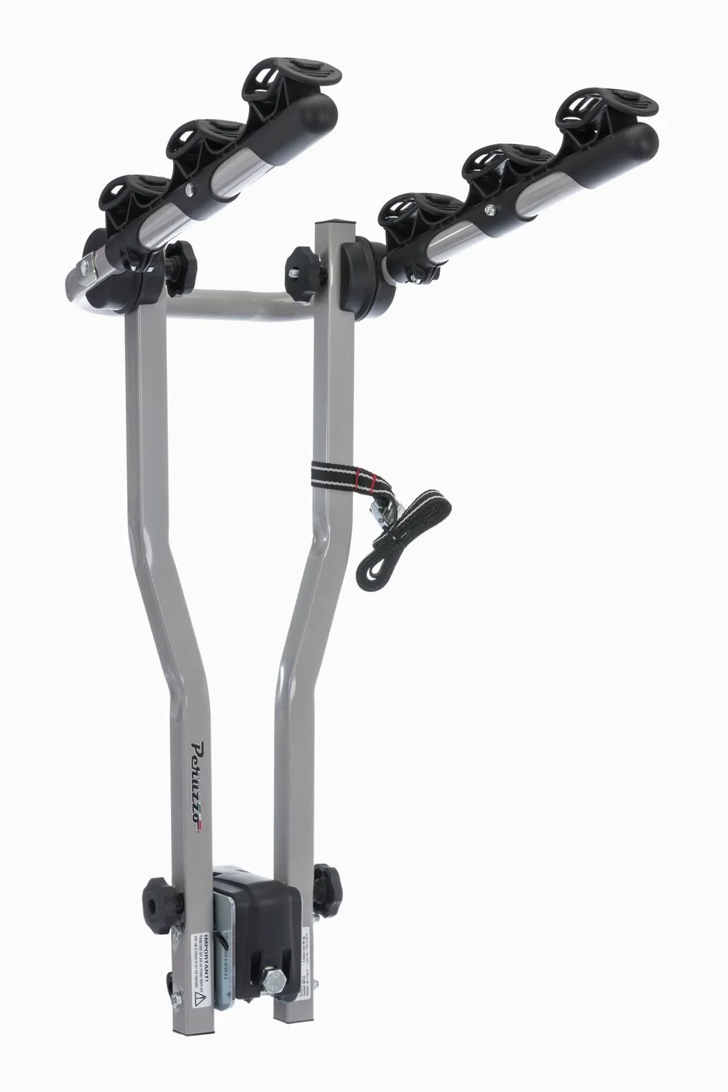 Peruzzo Arezzo - Transportín trasero para 3 bicicletas, color plata y negro