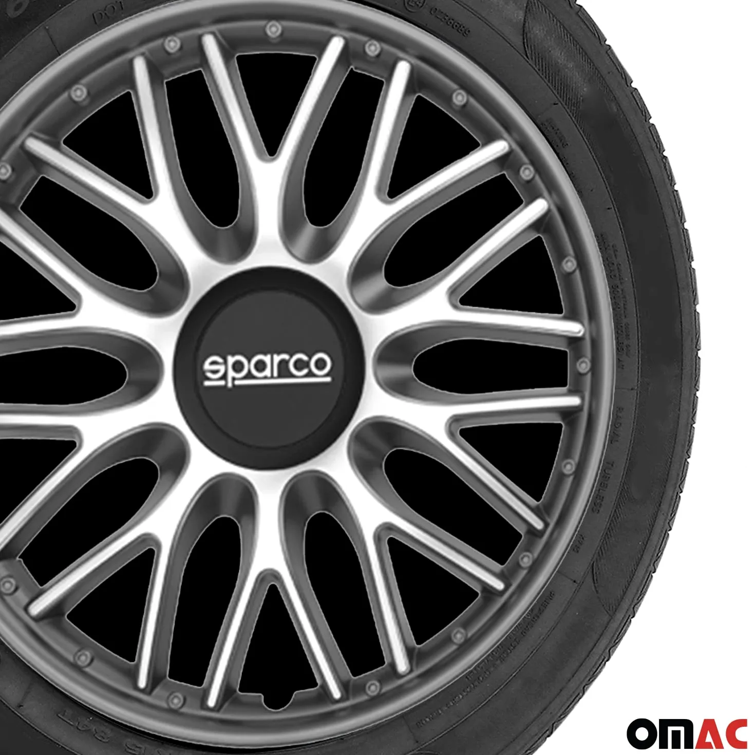 Radkappen Radzierblenden Sparco Roma 15" Zoll Coche Cubierta Juego Plata Gris 4X