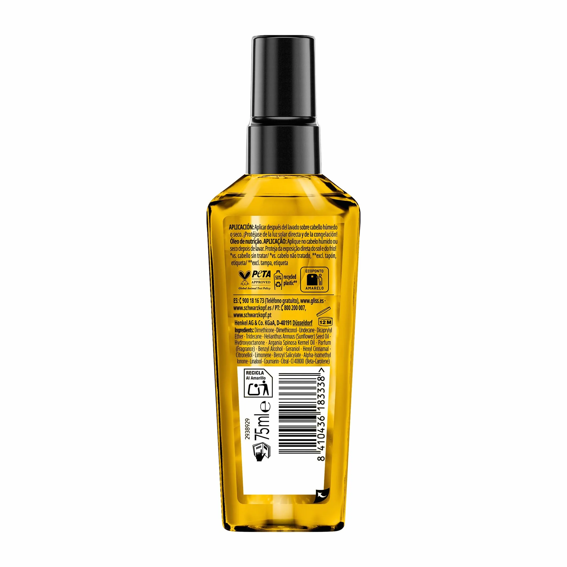 GLISS Oil Elixir 75 ml Todo tipo de cabello Nutrición suavidad brillo