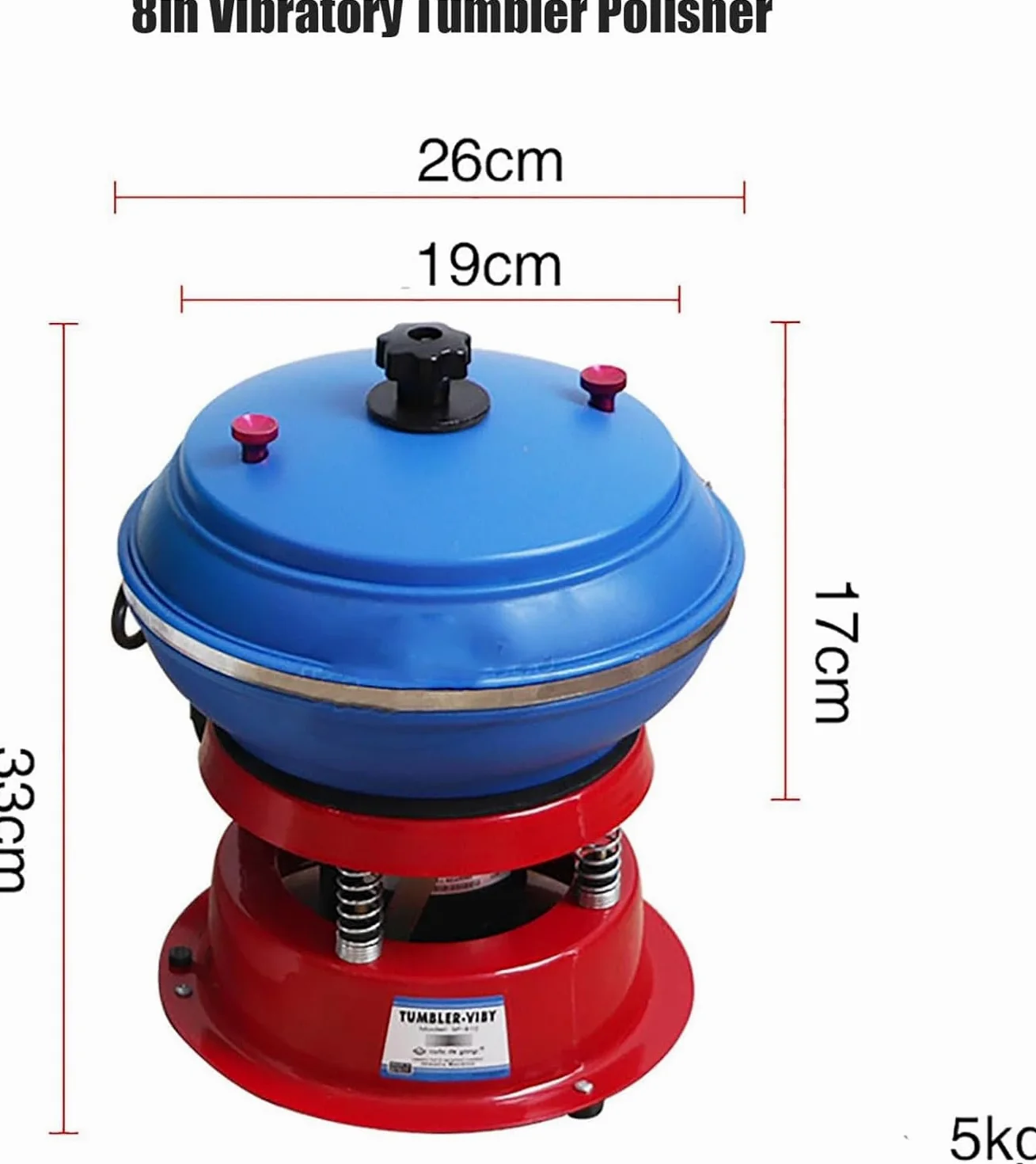 Vaso vibratorio eléctrico para pulir piedras y rocas, cuenco de 8 pulgadas, práctica máquina de volteo