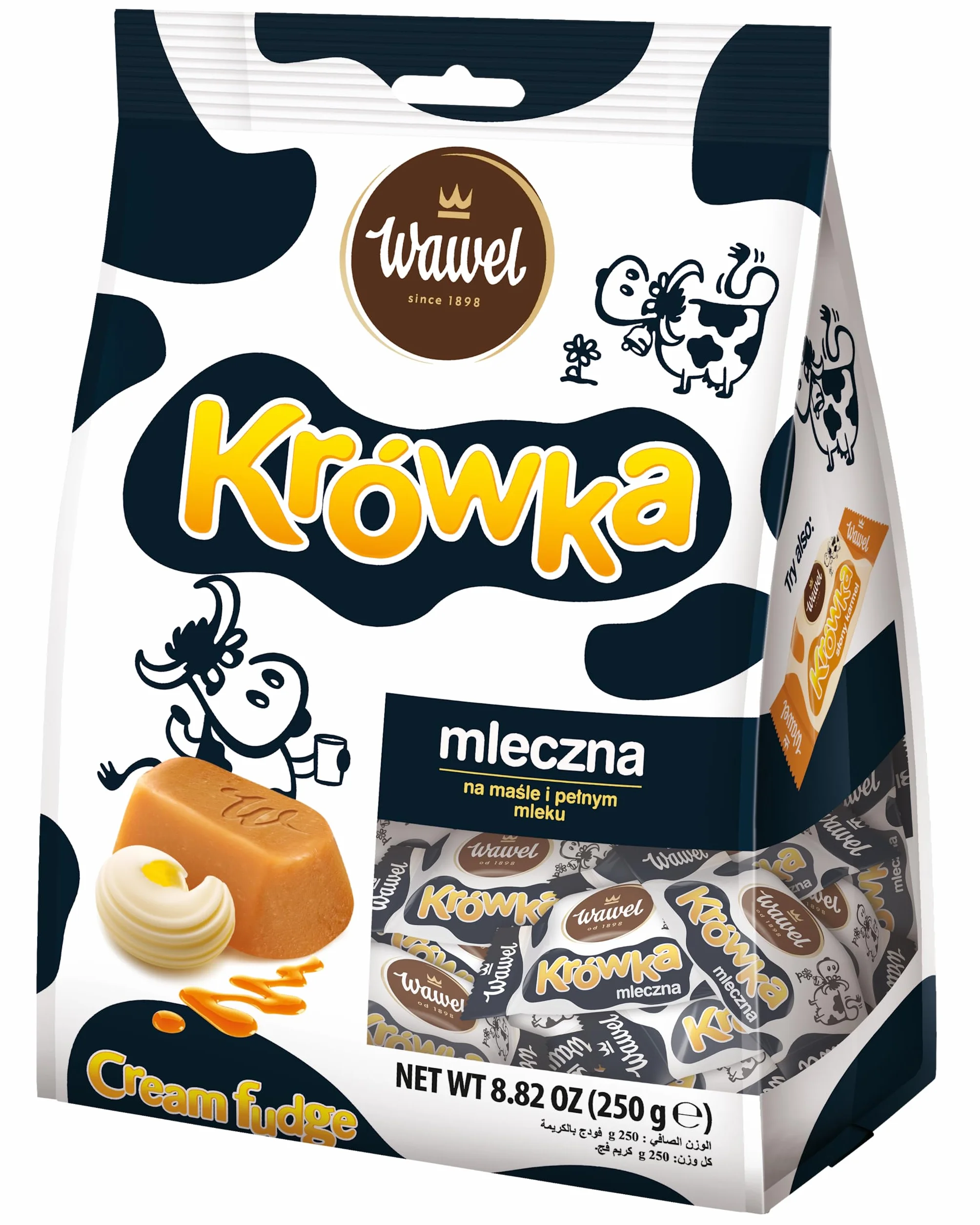Krowka Mleczna Caramelo de leche de vaca 250 g Wawel