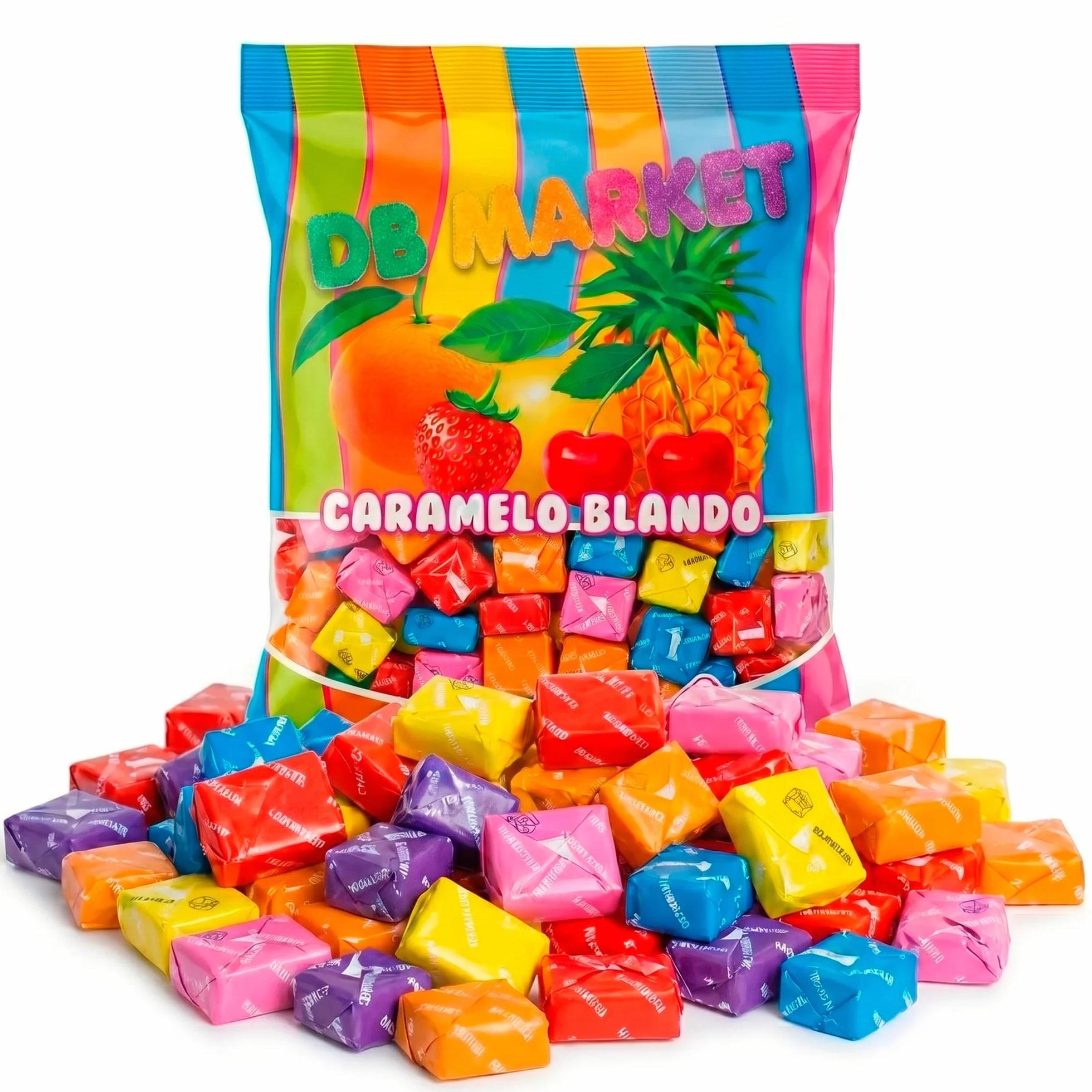 Caramelos Masticables de Sabores Frutales 1Kg Sin Gluten Sin Lactosa