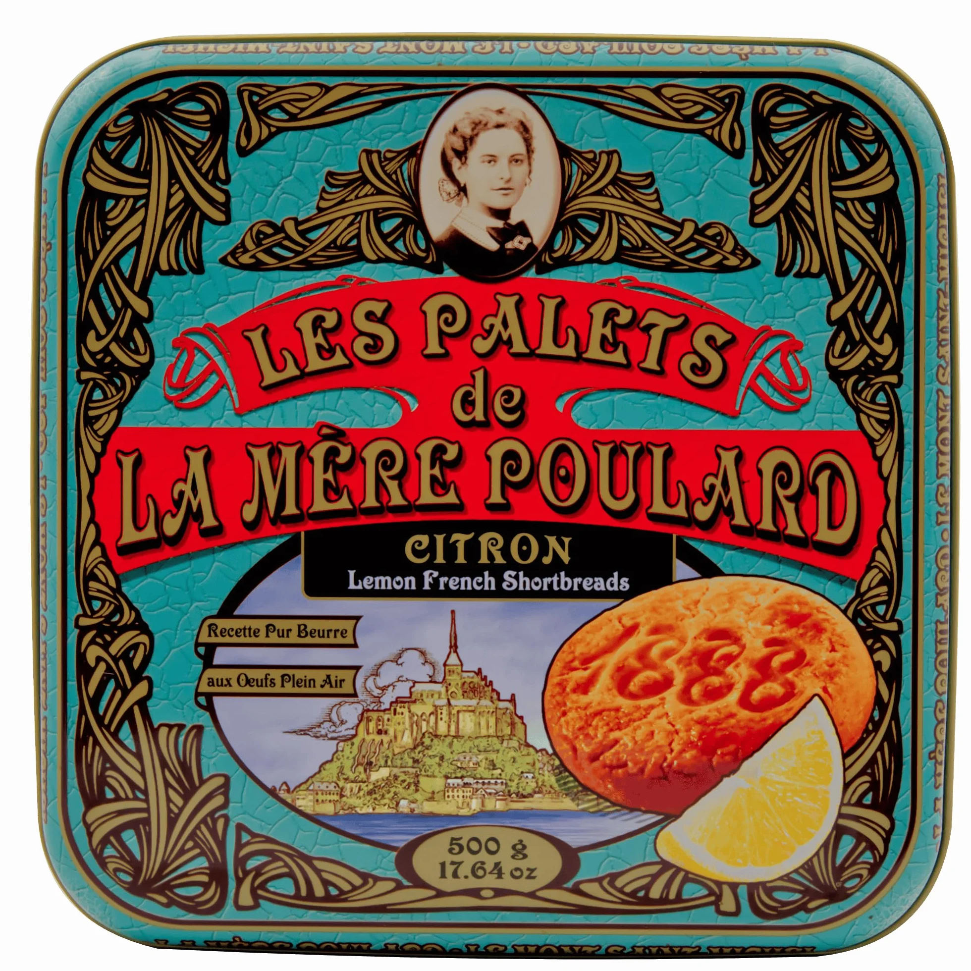 La Mère Poulard galletas tipo palets mantequilla limón gruesas crujientes Lata 500g
