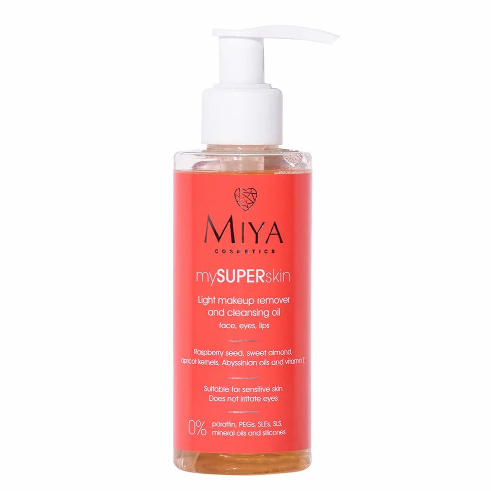 Miya Cosmetics Light Aceite Desmaquillante Facial 140 ml con Semillas de Frambuesa y Aceite de Almendras Dulces
