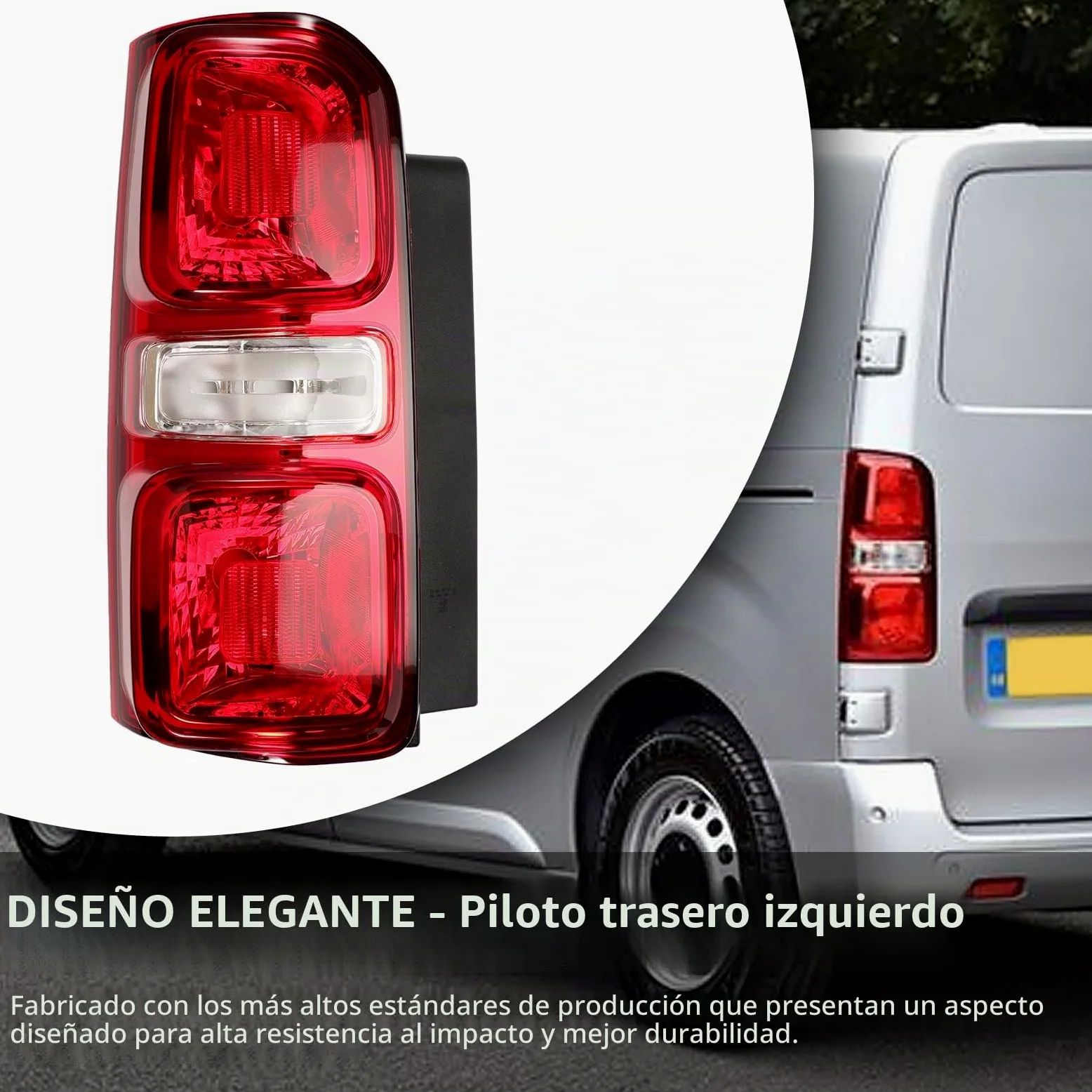 Piloto Trasero Izquierda para Expert Traveller Jumpy 2016+ Vivaro C 2019+ | Faro Trasero Spacetourer Proace 2016+,Zafira Life 2019+ luz freno, luz marcha atrás, intermitente luz posición 9808243180