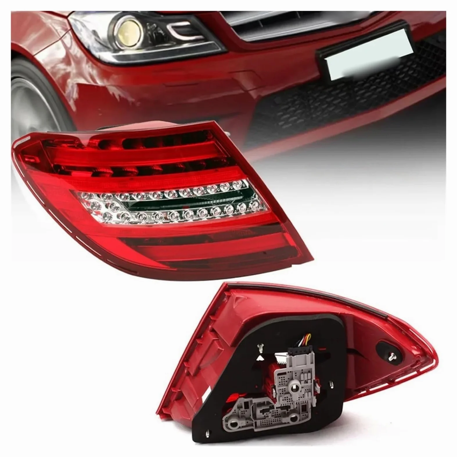 Luces traseras de freno trasero Lámpara De Freno Luz Trasera Exterior Para Mercedes W204 S204 C200 Para Estate 2011-2014(Left)