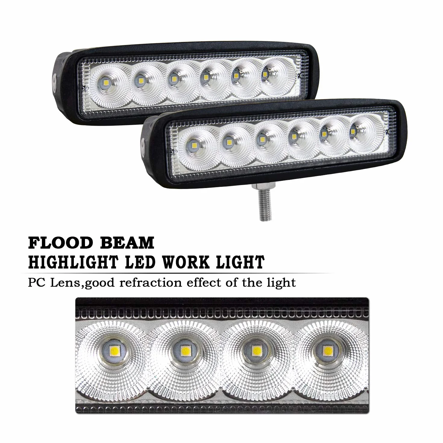 Willpower Led Tractor Faros de Trabajo 12V 24V IP67 Impermeable 6000K 15cm 18W