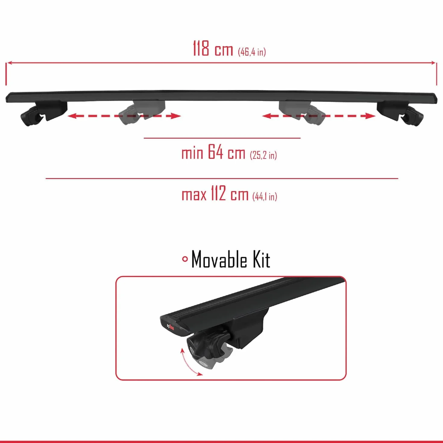Compatible con Opel Frontera 2024-2026 Modelo Hook Barra de Techo Auto Portaequipajes Barras Transversales Negro Aluminio 2 Barras