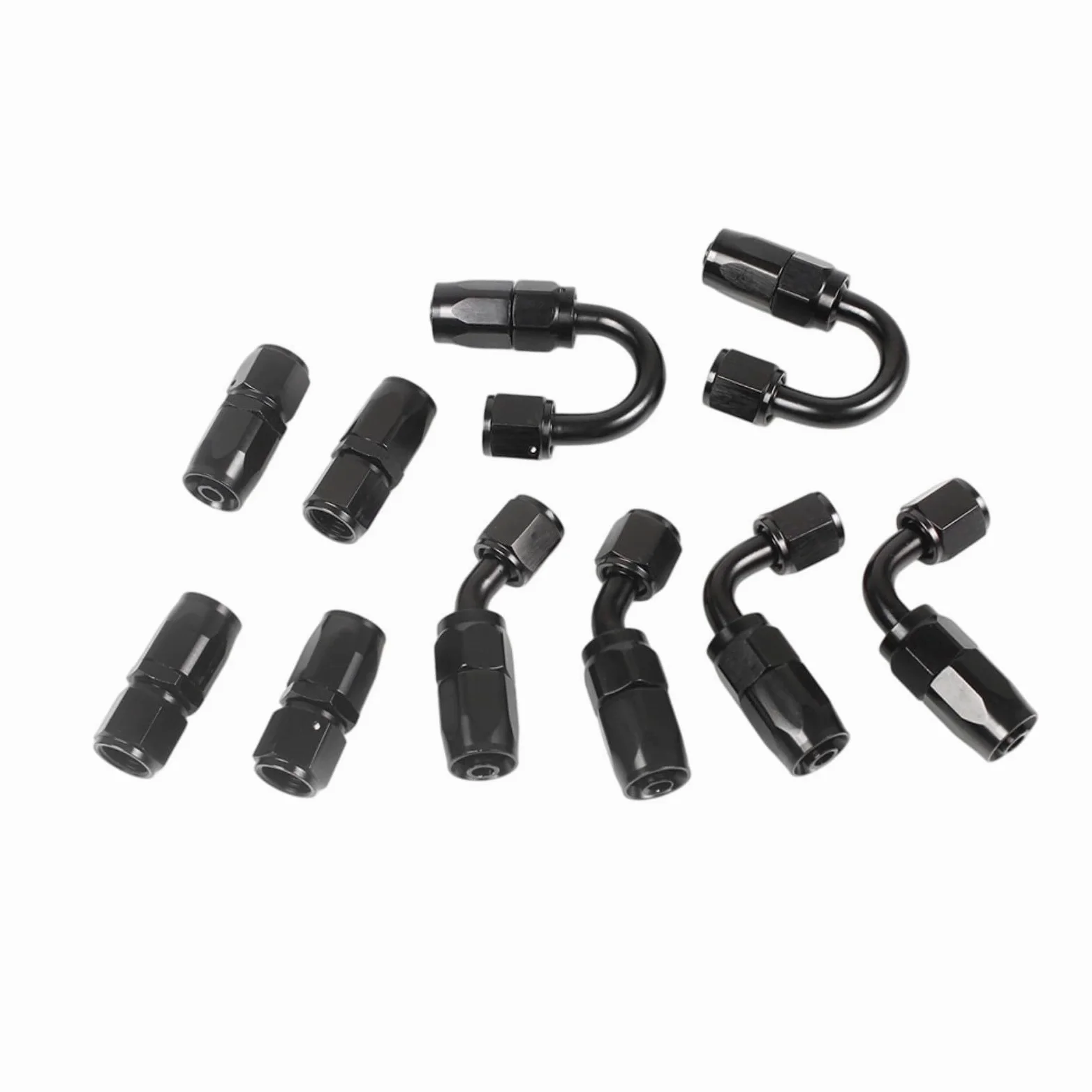 Juego de mangueras de nailon y acero inoxidable AN6, 6 m, para trenzadas, con 10 accesorios para aceite, combustible, hidráulica, color negro