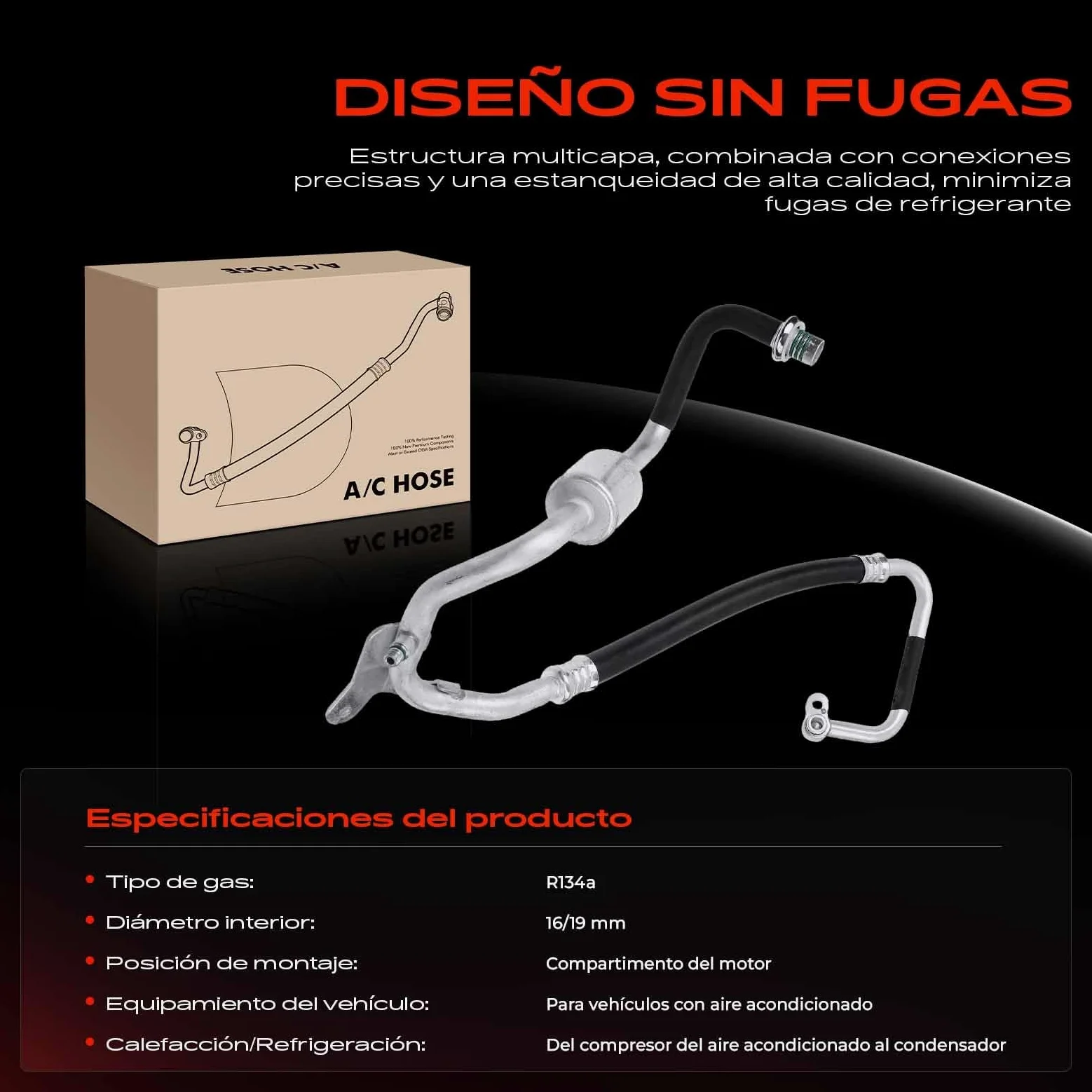 Frankberg Tubería de alta presión del aire acondicionado Dirección asistida Compatible con Galaxy WGR 1.9 TDi Shara.n 7M6 7M8 7M9 1.9 TDI Alhambr.a 7V8 7V9 1.9 TDi Shara.n 7M6 7M8 7M9 2.0 7M3820743AC