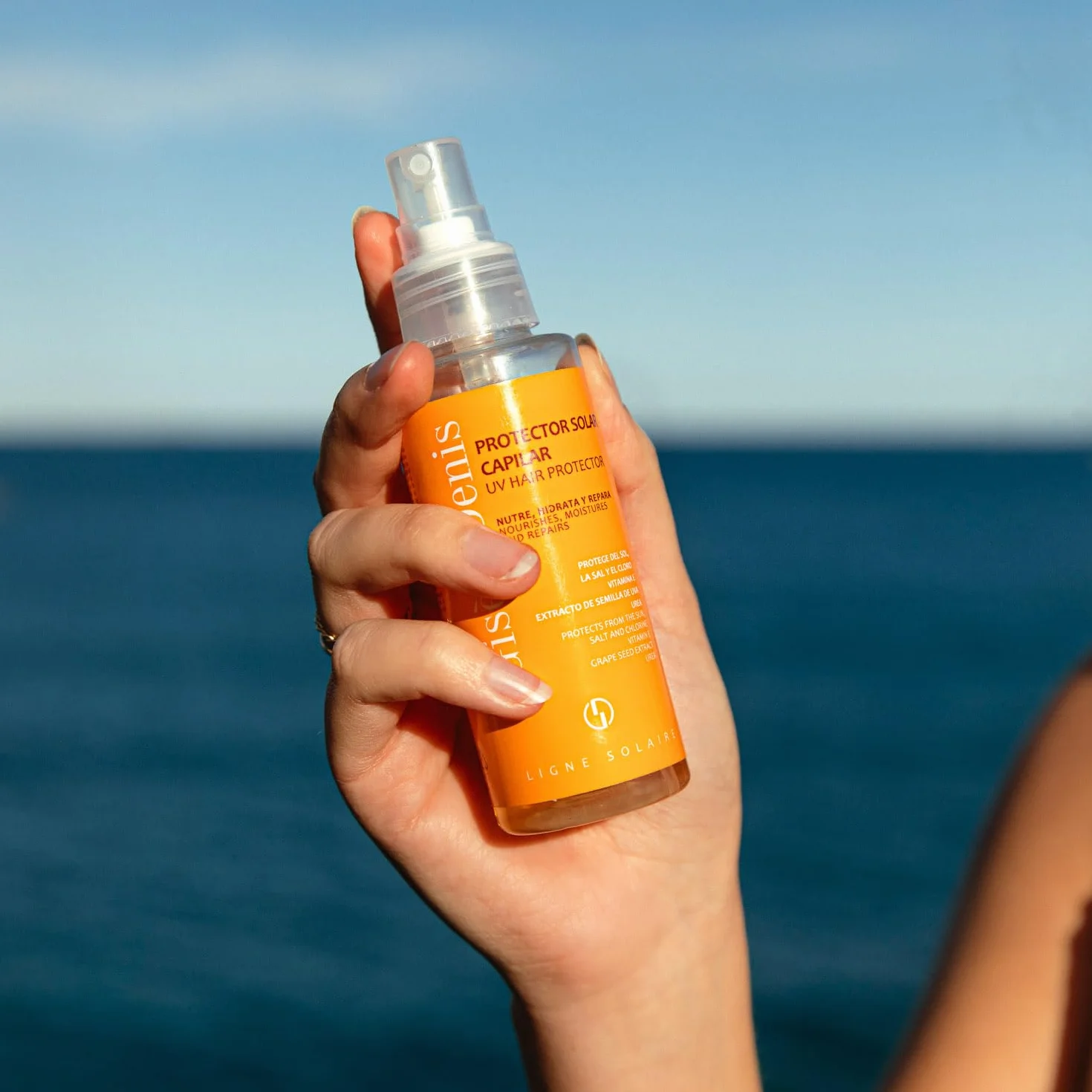 GISÈLE DENIS Protector Solar Térmico Capilar 100 ml Spray para Pelo Liso y Rizado con Vitamina E y Semilla de Uva