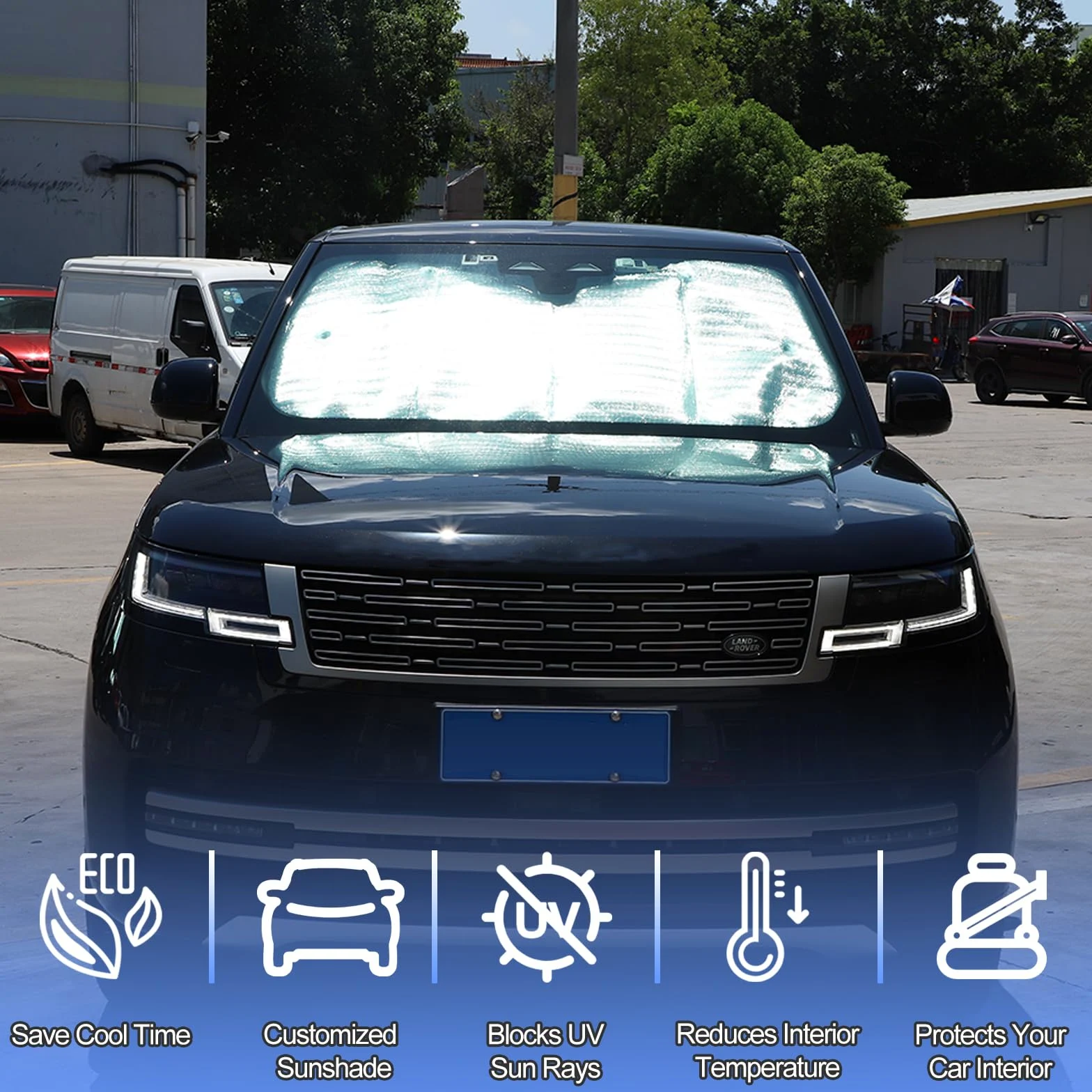 Parasol para Parabrisas Delantero de Coche para Range Rover 2023-2024, Parasol para Ventana Delantera, Visera Reflectante Plegable, Cubierta de protección contra Rayos UV, Protector térmico