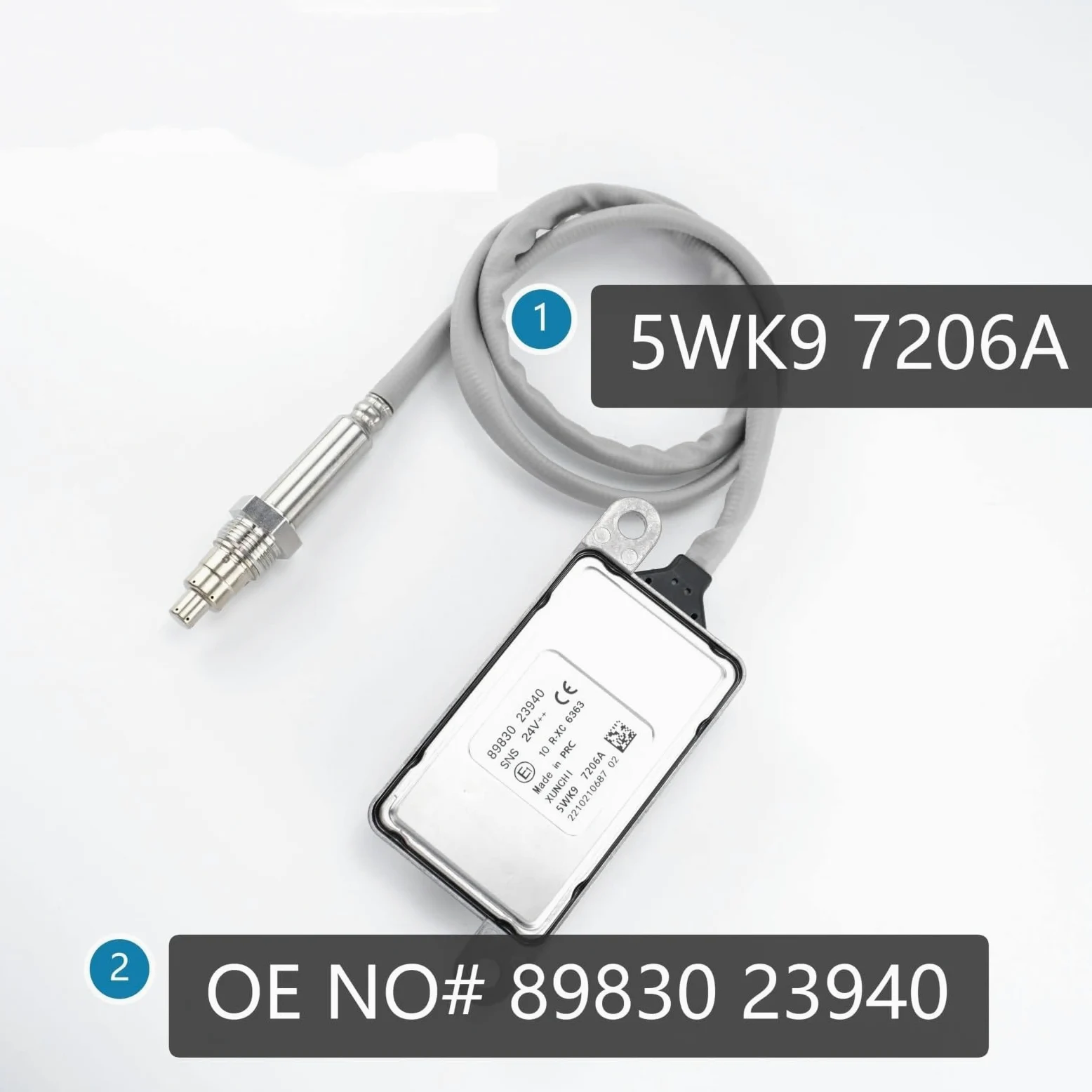 Sonda del Sensor Nox Sensor De Óxido De Nitrógeno 24 V 5WK9 7206A Para Isuzu Camión Y Autobús 4HK1 6HK1 4JJ1 6WG1 5WK97206A Sensor Óxido Nitrógeno
