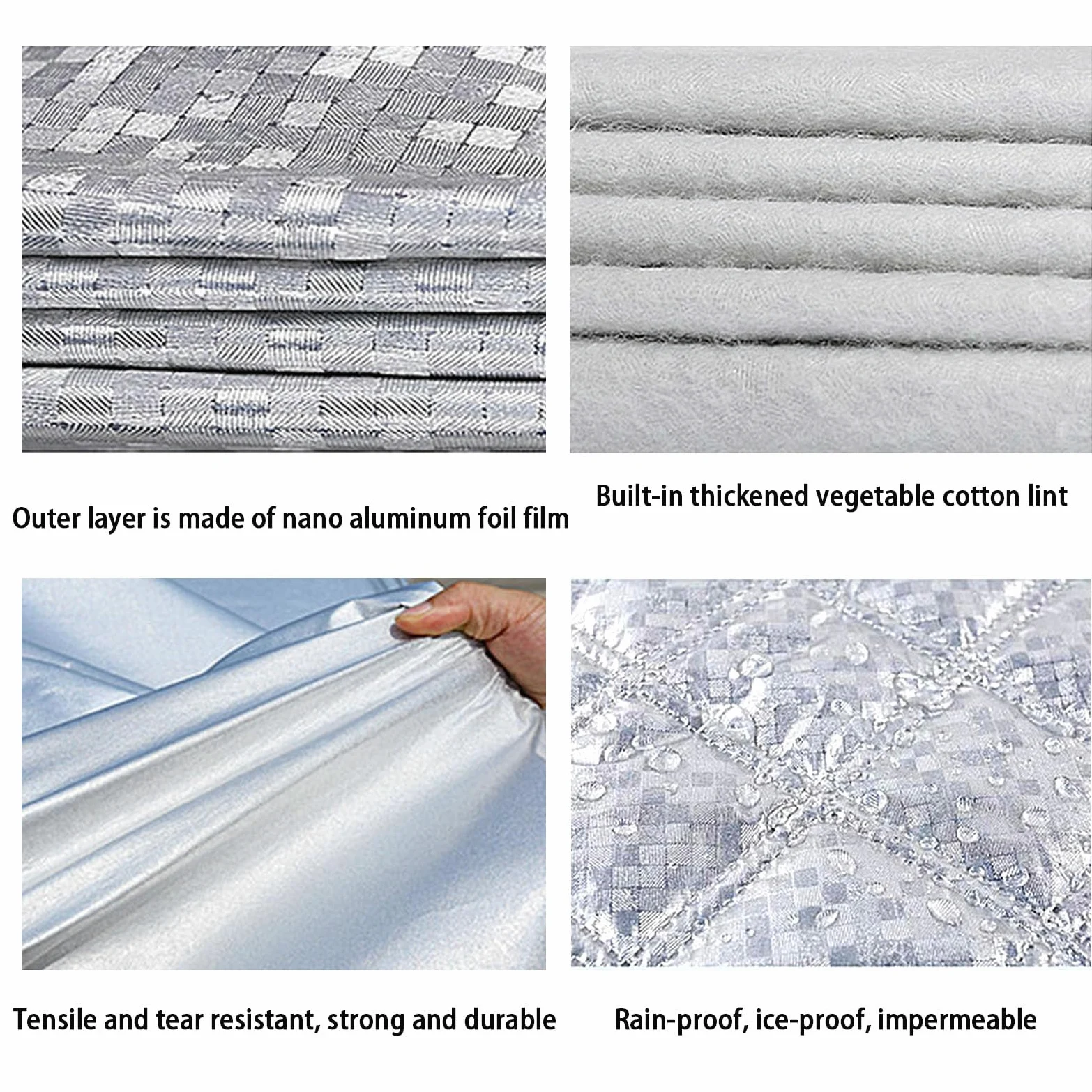 Cubierta De Parabrisas De Helada De Coche para Invierno, Cubierta De Pantalla De Medio Coche Protector De Nieve De Hielo Anti Granizo con Ganchos Y Rayas Reflectantes