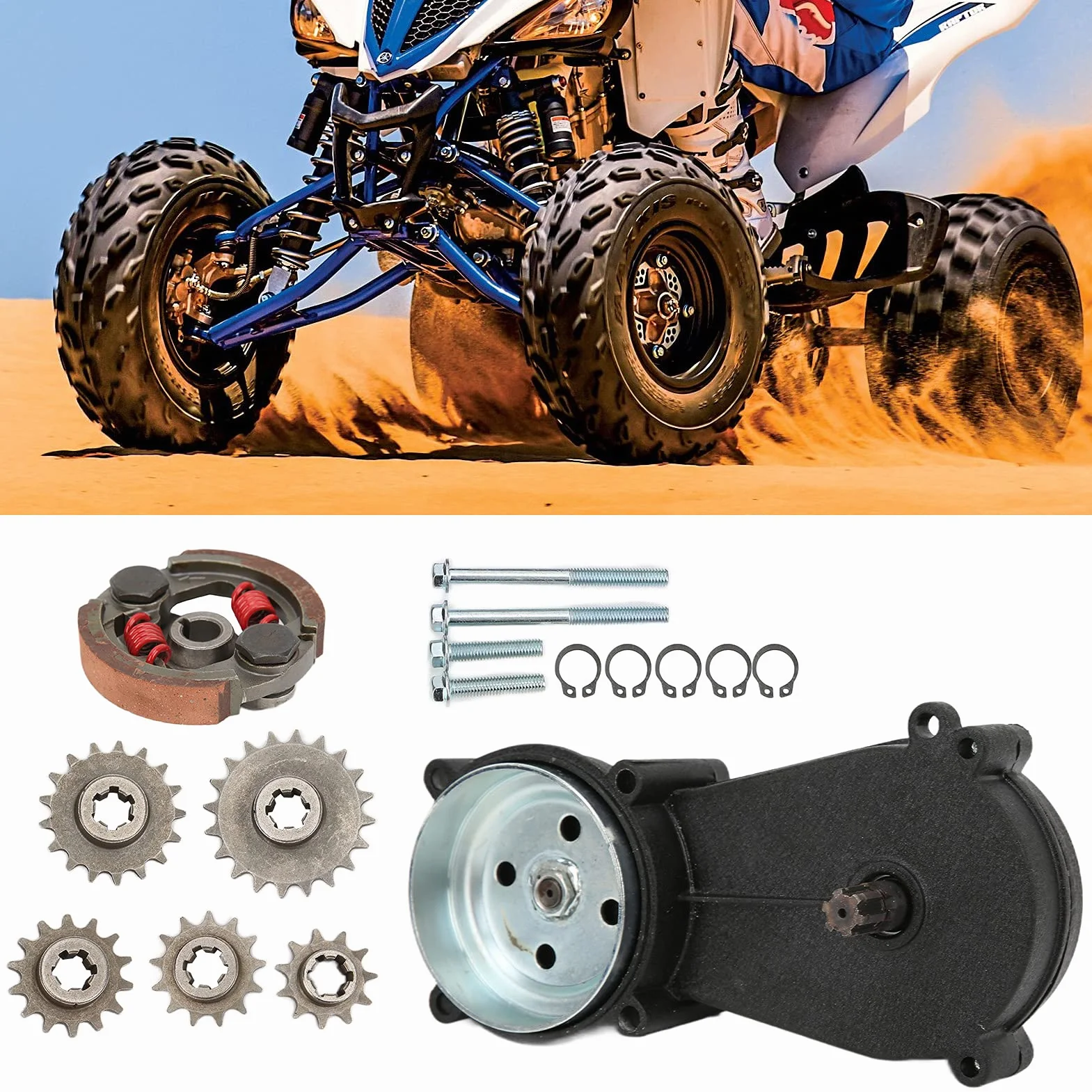 Akozon Kit de Transmisión de Engranajes Caja de Transmisión de Engranajes Reemplazo para 43 47 49 2 Tiempos Pocket Mini Bike Scooter ATV