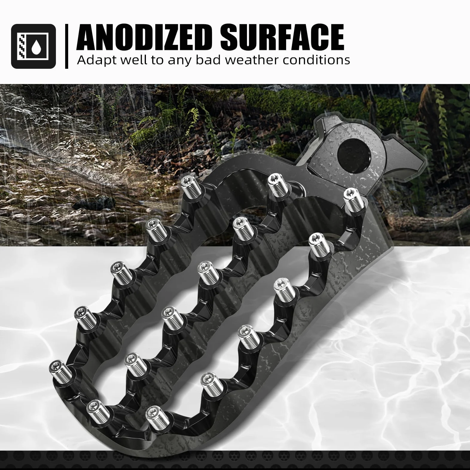 NICECNC Reposapiés Ancho | Compatible with Yamaha Tenere700 XTZ 700 2019-2024, Estribo Alargado Alargado 6061 Aluminio, Negro