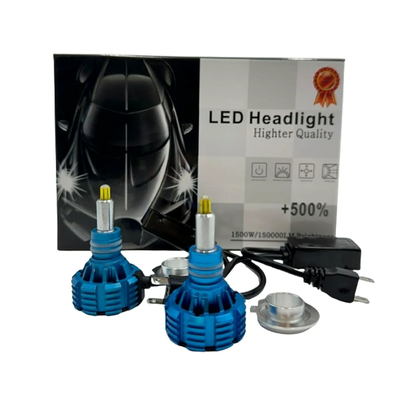 DISCORAMA KIT BOMBILLAS LED H7 FAROS DE COCHE LENTICULARES 360°, PAR DE LED H7 120W CANBUS 6000K LUZ BLANCA
