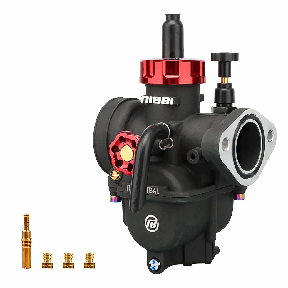 NIBBI PE 24mm Carburador Alto Rendimiento para Motos 140cc-160cc con Revestimiento Protector Incluye Brida y Boquilla Compatible con Cross, Dirt Bike, Pit Bike, ATV, Motocross y Mini GP
