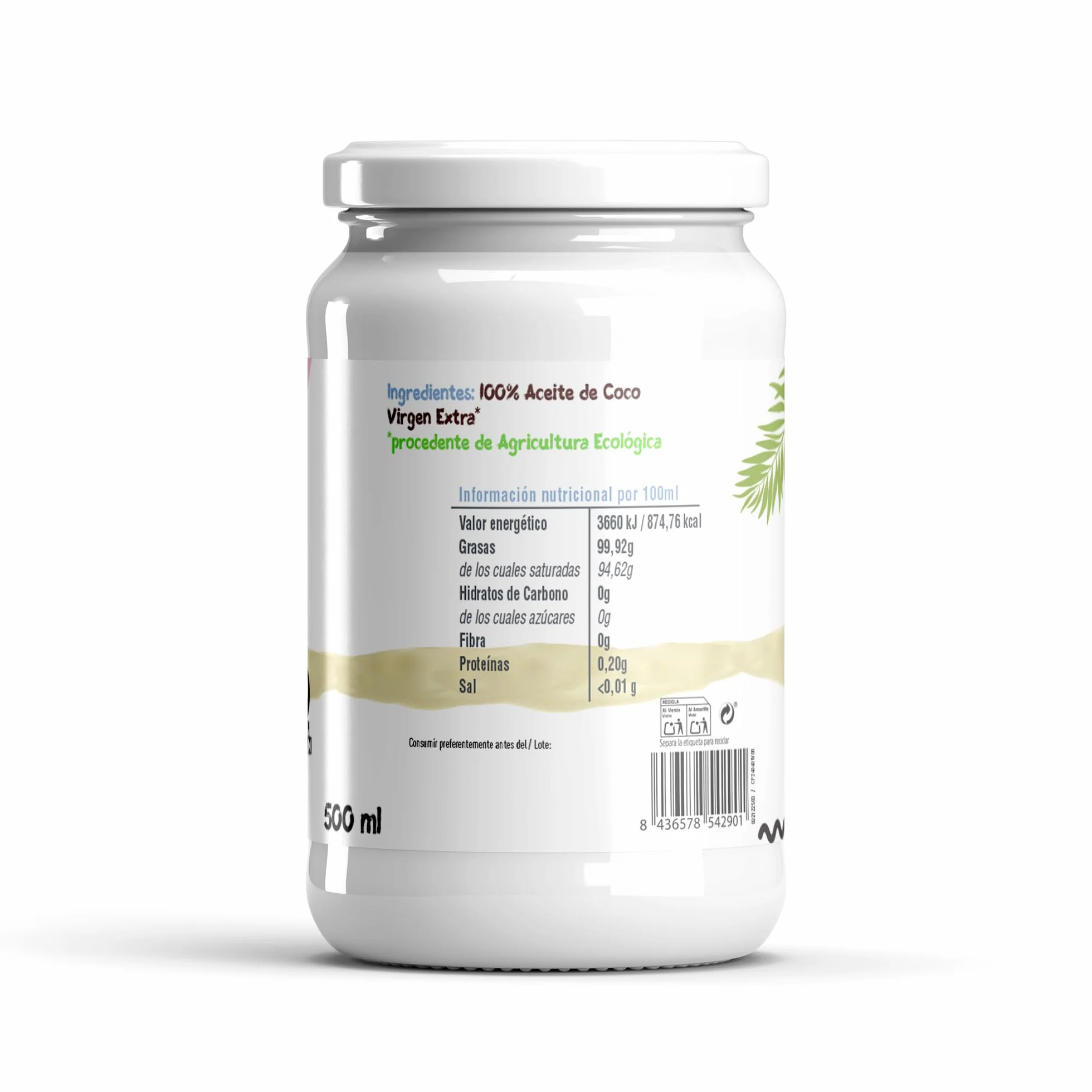 Drasanvi ECOSANA Olej Kokosowy Extra Virgin Certyfikowany BIO 500ml