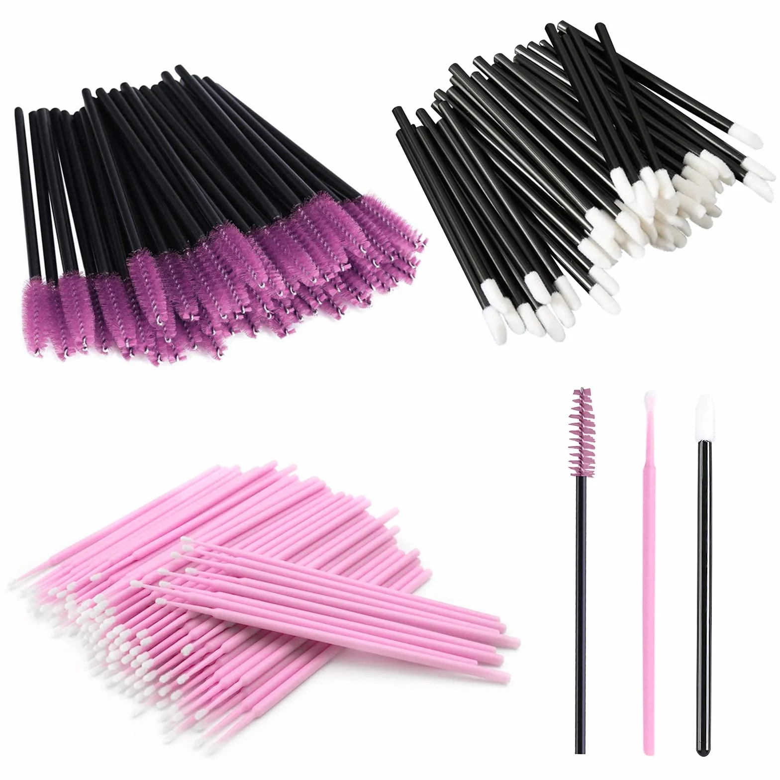 VEGCOO 150pcs Pinceles de Labios Desechables Cepillos Aplicadores de Maquillaje