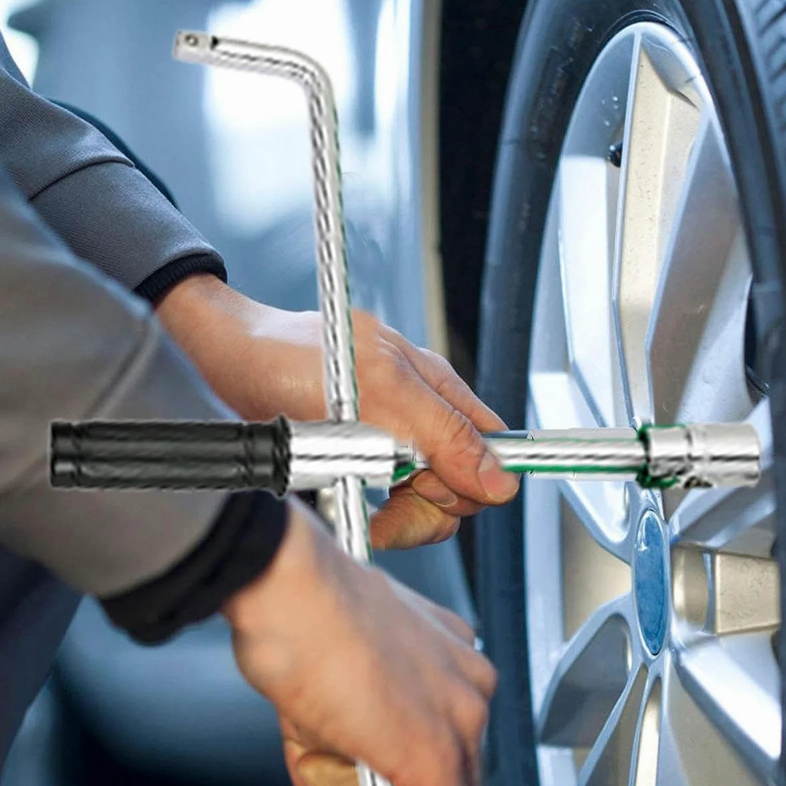 Llave Para Tuercas De Rueda Llave Cruzada para Tuercas de Rueda | Llave para Neumáticos Desmontable para Furgoneta Moto Coche SUV Camión Taller Mecánico Emergencias en Carretera