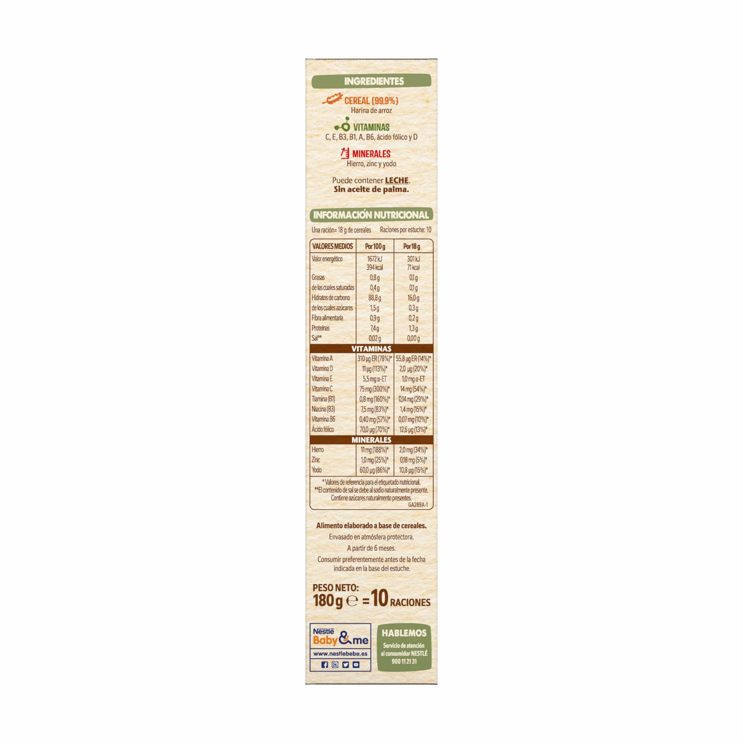 NESTLÉ Papilla Sin gluten 9x180g