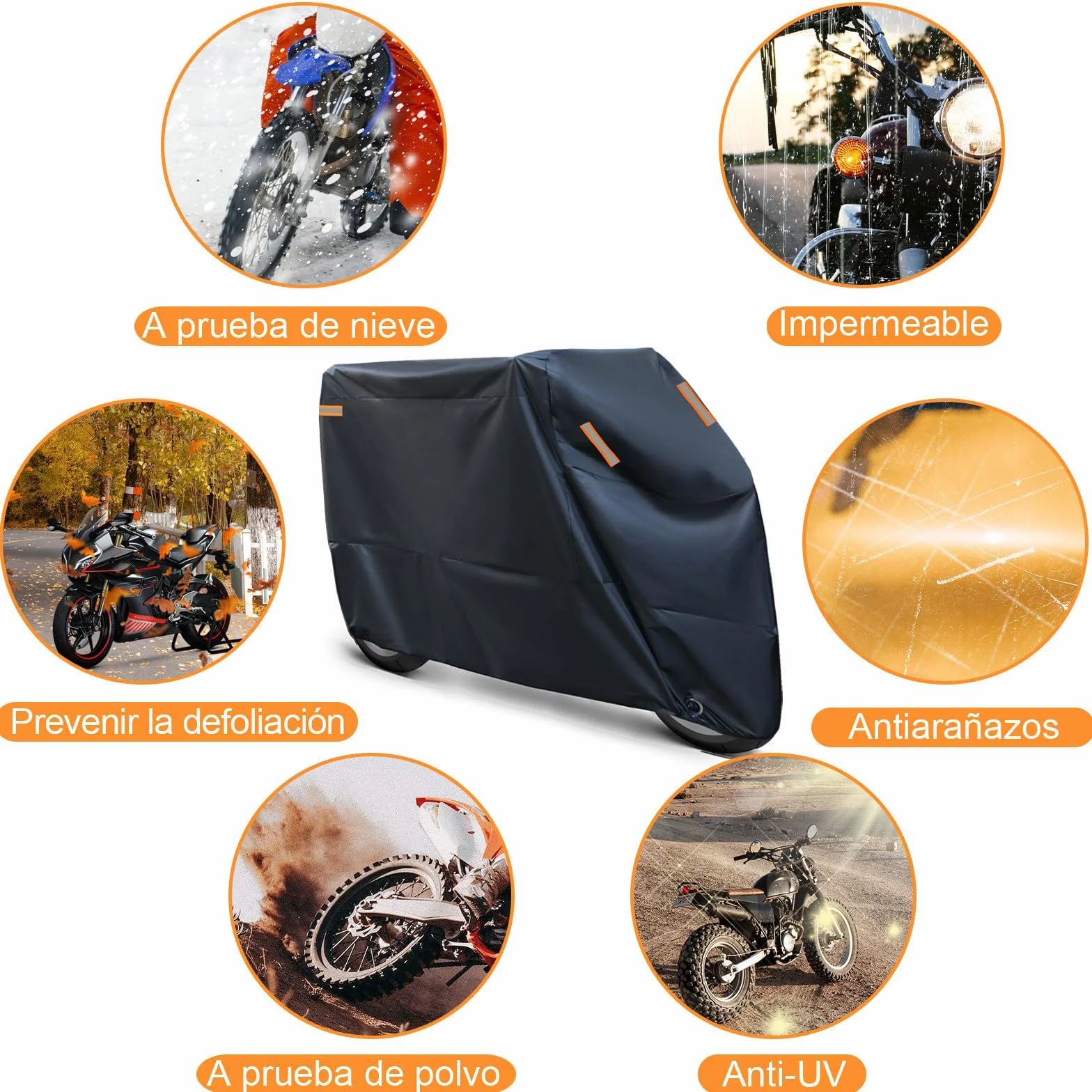 Funda para Moto 125 Exterior Impermeable, Protector Cubierta Scooter, 210D Funda Cubre Moto Universal para Motocicleta Scooter Vespa Grande Motocross XXL