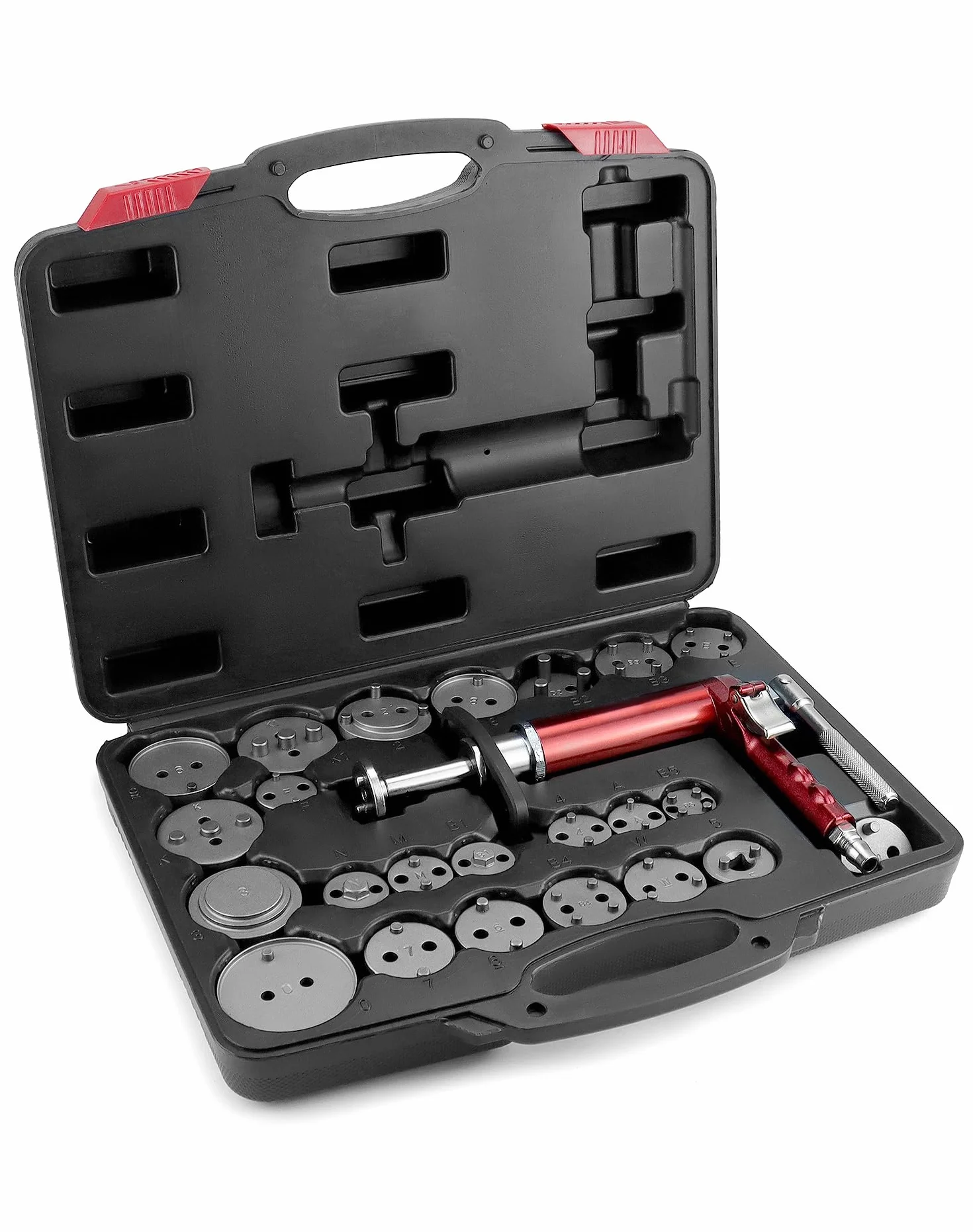 QWORK® 24 Piezas Juego de restablecimiento de pistón de Freno neumático, con Estuche, Adecuado para la mayoría de los automóviles