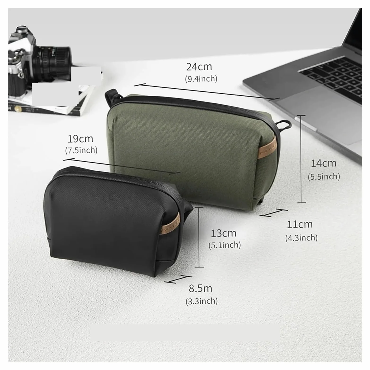 Bolsa De Moto Tech-Bolsa Organizadora Bolsa Impermeable para Electrónica Pequeña para Cables Baterías De Teléfono Mochila Motos | L Black