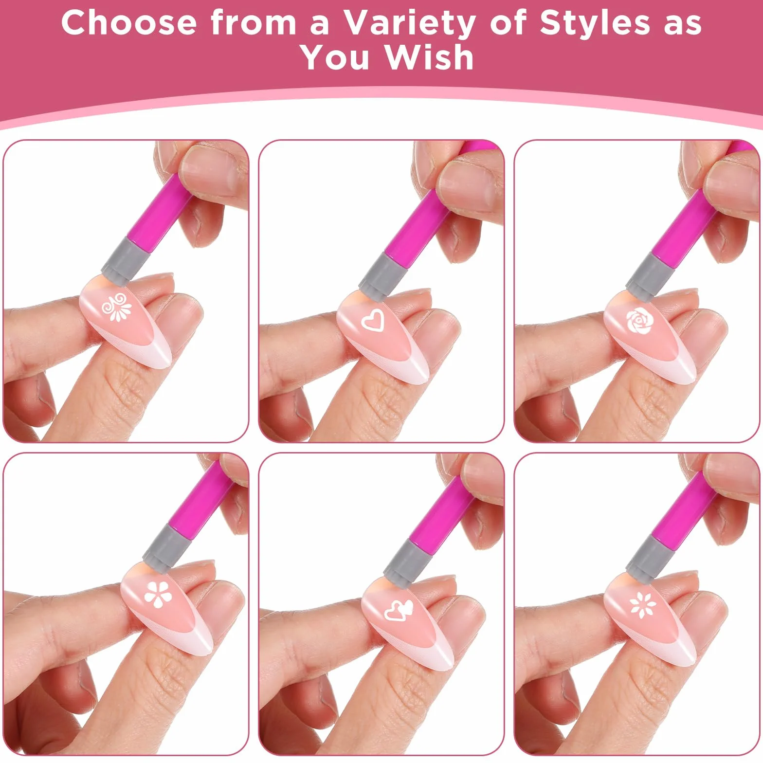 Sellos de uñas de silicona, juego de 15 unidades, portátil, para decoración de uñas, manicura