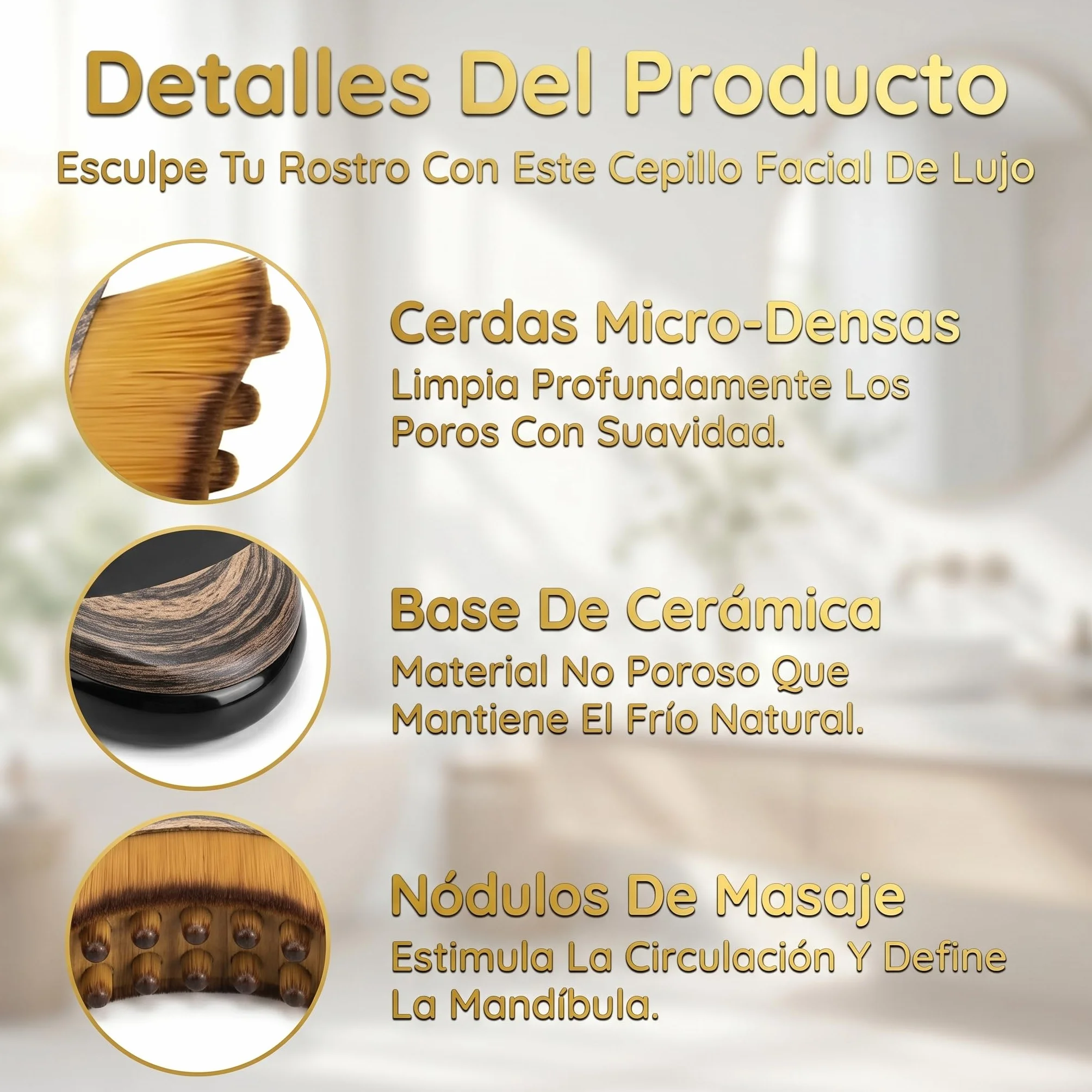 Cepillo Facial Linfático Drenaje Masajeador Contorno Exfoliación
