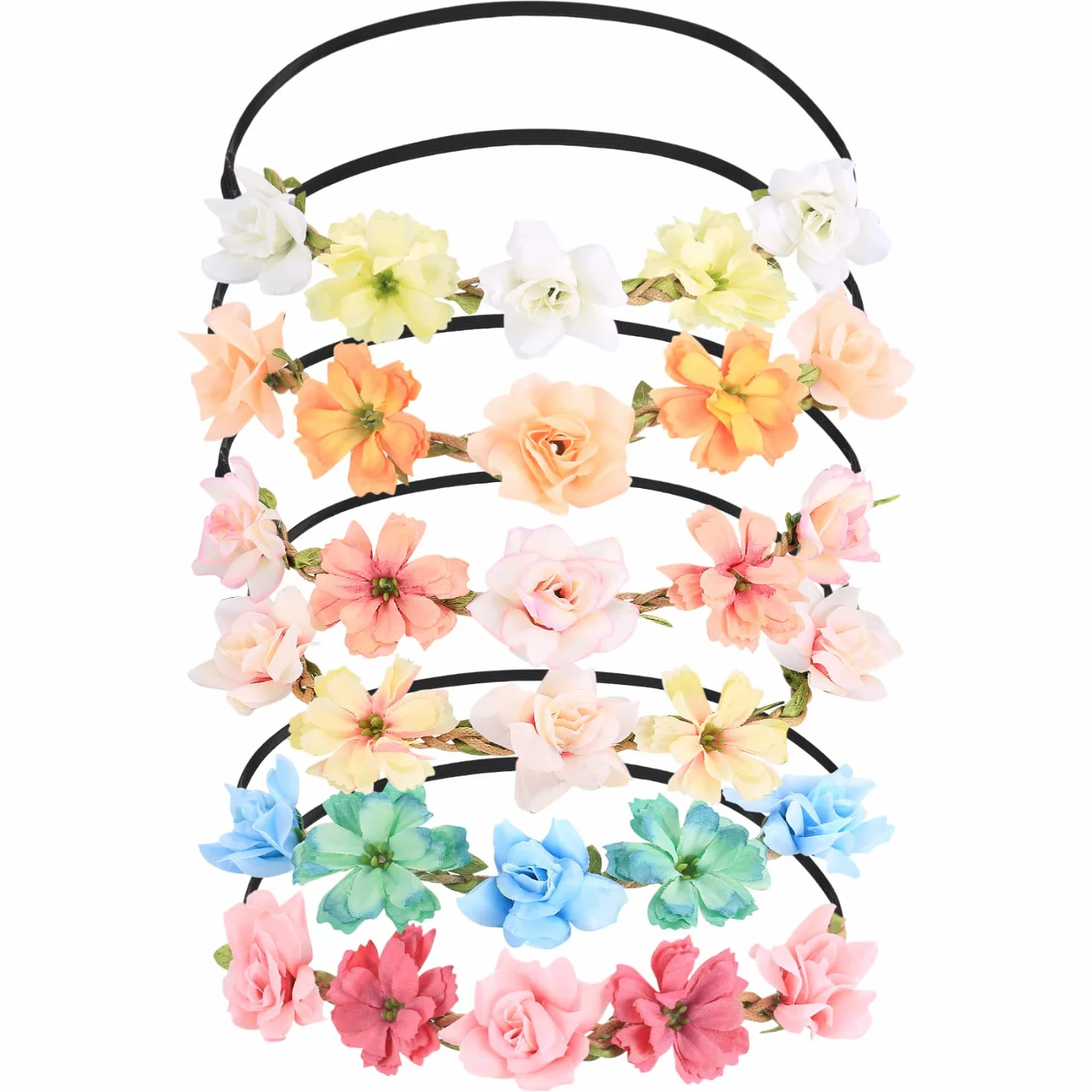 Coronas de flor para el pelo diademas florales guirnaldas para mujer niñas fiestas