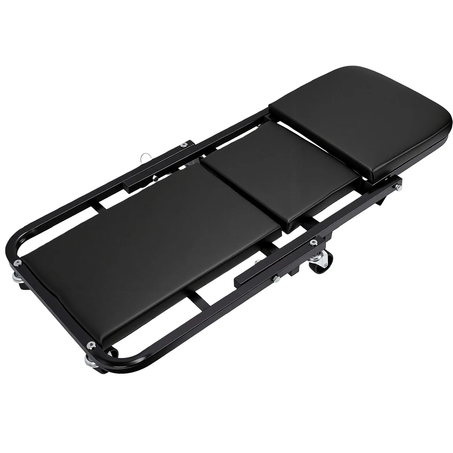 aqxreight Camilla Mecánica con Ruedas, Asiento Rodante Plegable de Perfil bajo 3 en 1 con 6 Ruedas Giratorias 360 Grados, for Reparación Debajo del Coche (Black)