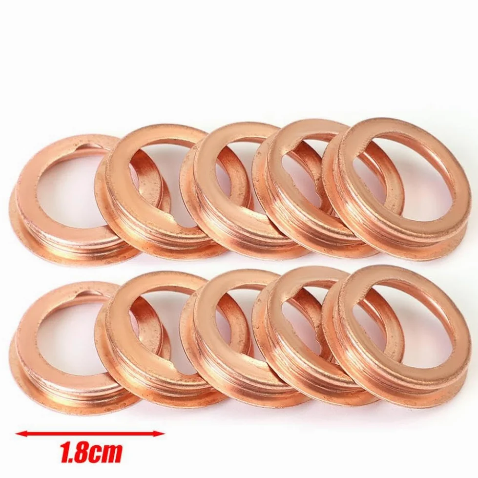 Junta de tapón de drenaje de aceite de motor de coche Compatible con anillo de arandela de aplastamiento de color cobre 1102601M02