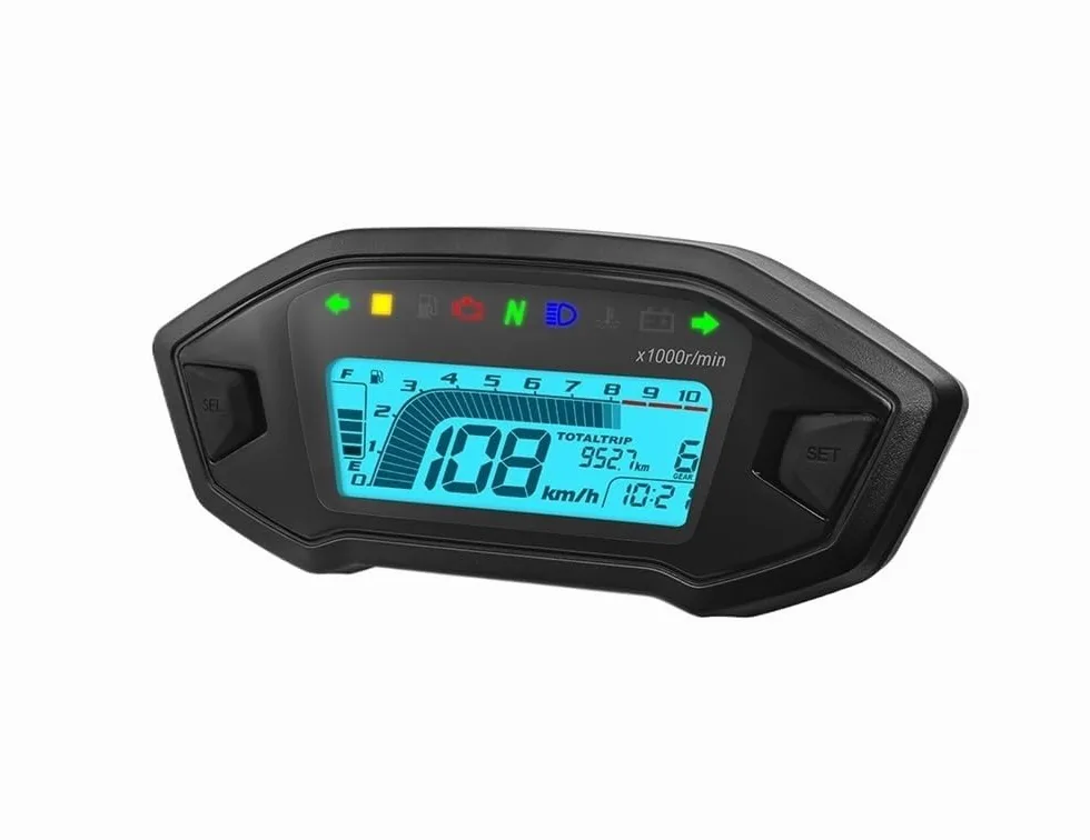 Velocímetro Digital para motocicleta, 0-13000 RPM, 7 colores | Tacómetro digital HD para motocicleta, 0-13000 RPM, 7 colores, retroiluminación, tablero con sensor, odómetro universal para