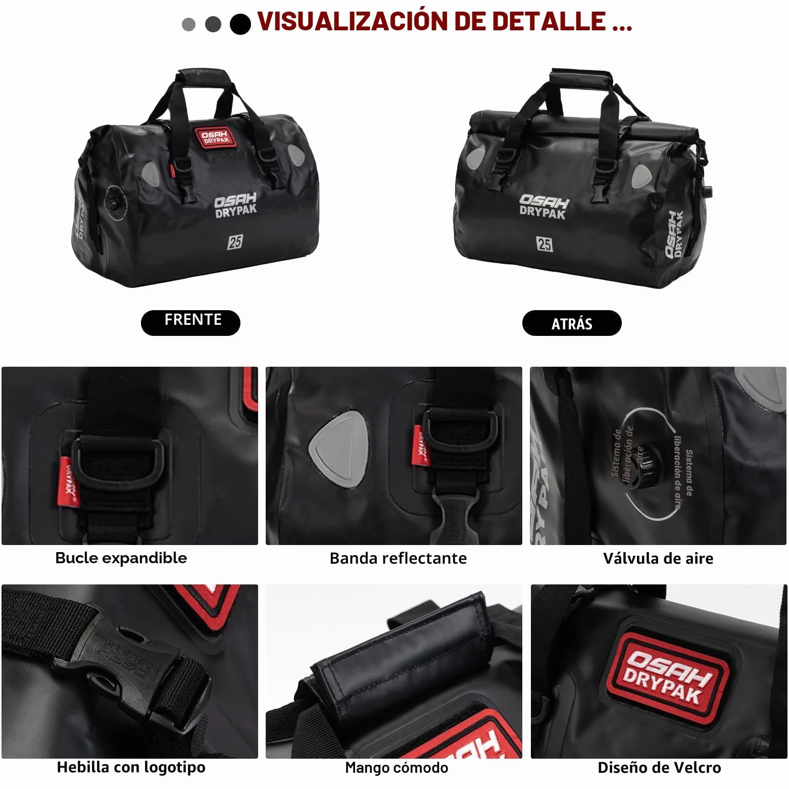 Torro Bolsa Seca Impermeable 60L para Motocicleta Ciclismo Camping