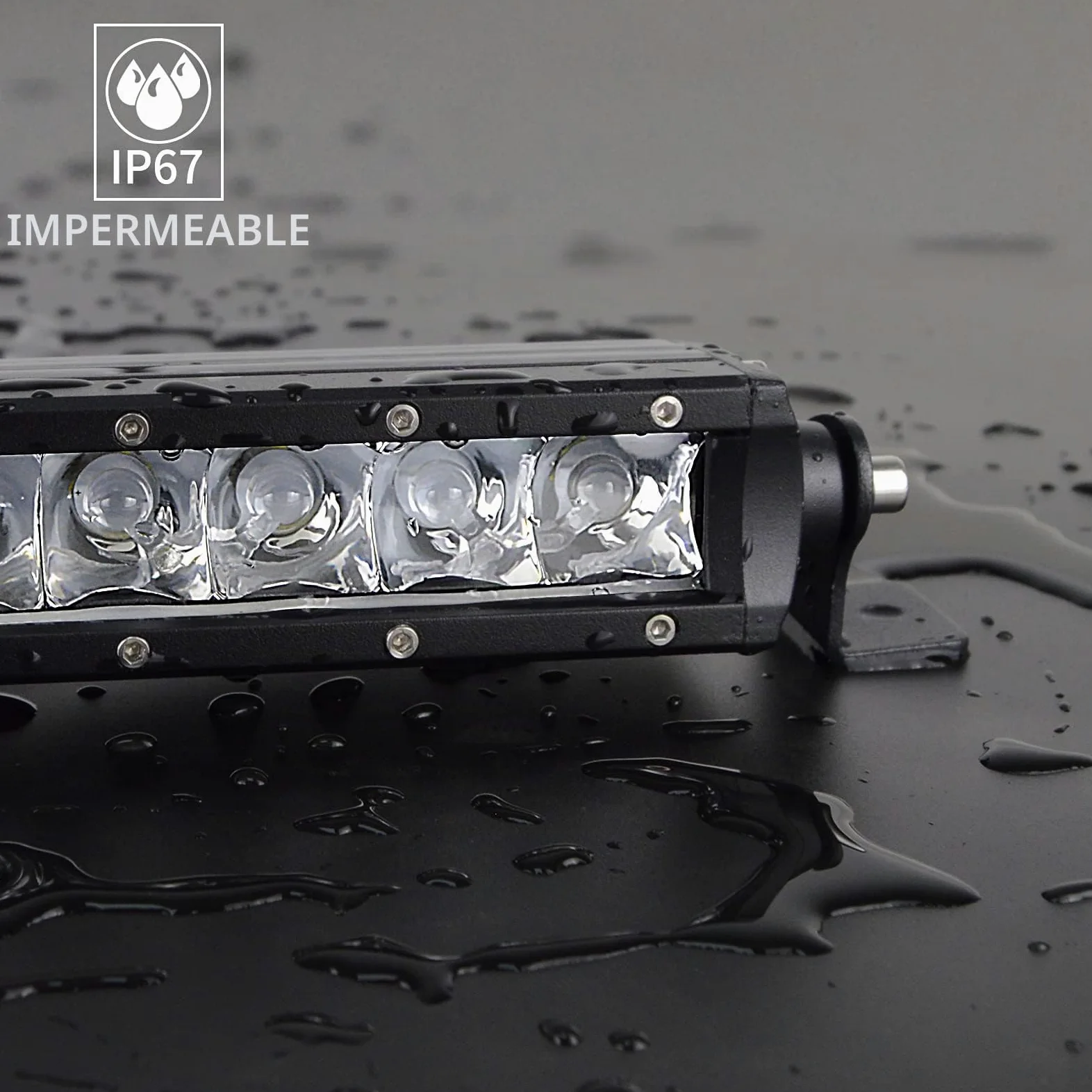 RIGIDON 32 Pulgadas 80cm 150W Foco Barra de luz led y 12V cableado Kit | faro de largo alcance, unica fila, barras luminosas, para off road camión coche ATV 4x4 todoterreno barco, lámpara de trabajo