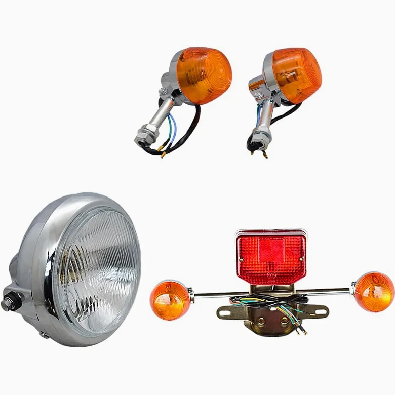 Genérico Intermitentes Moto Homologados,Intermitentes Moto Lámpara trasera de motocicleta Uso apto para Honda Wuyang Lifan Dayang Dayun CM125 CM250 SDH125 V-MAN 125cc-600cc luces freno(Kit-B)