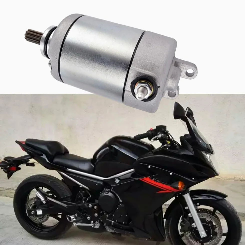 Riloer Repuesto de motor de arranque eléctrico, motor de arranque eléctrico de motocicleta de metal, piezas de motor de arranque automático compatible con Yamaha FZ6 XJ6F XJ6FA XJ6S XJ6SA XJ6N YZF,
