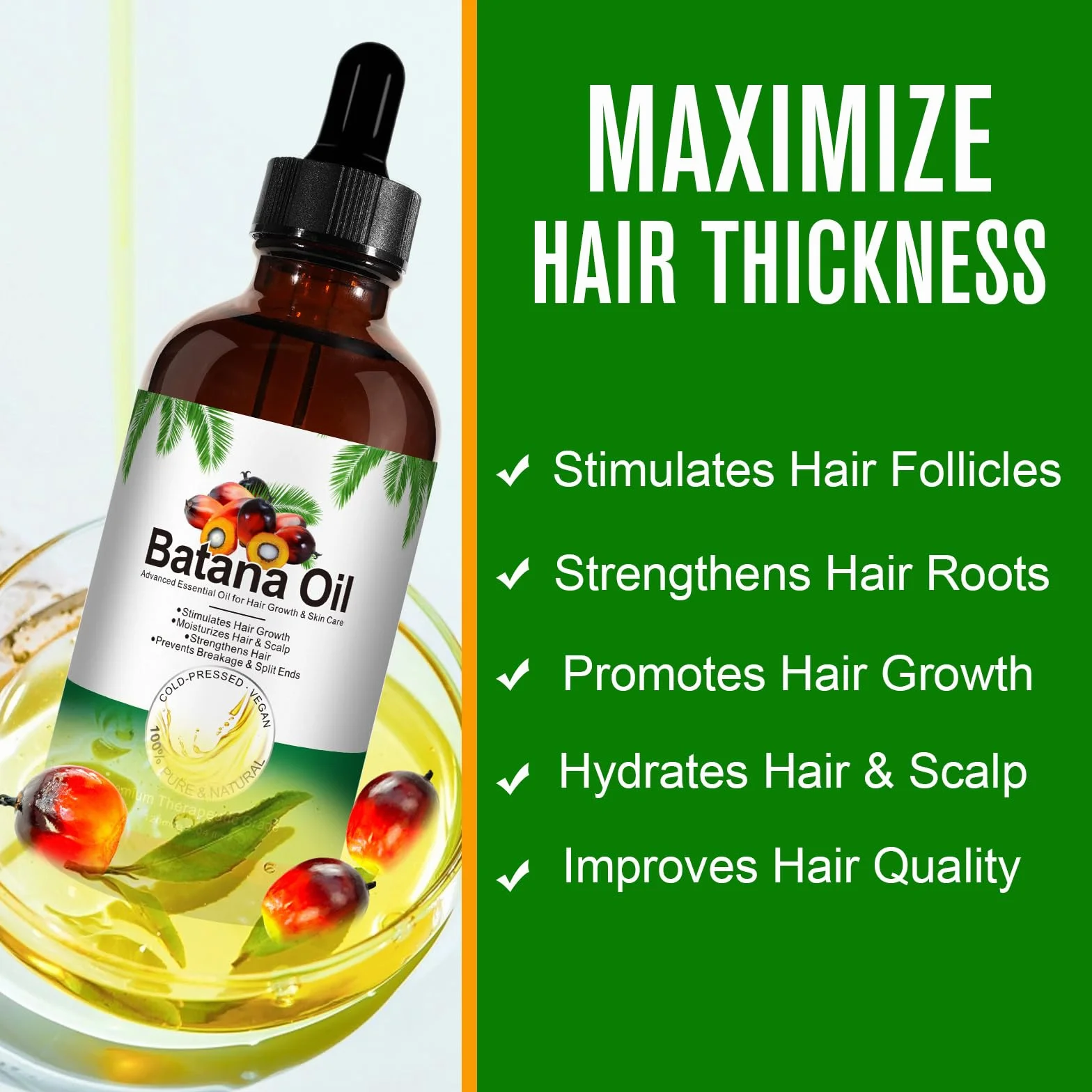 Aceite de Batana 100% Puro Prensado en Frío 120 ml para Crecimiento del Cabello